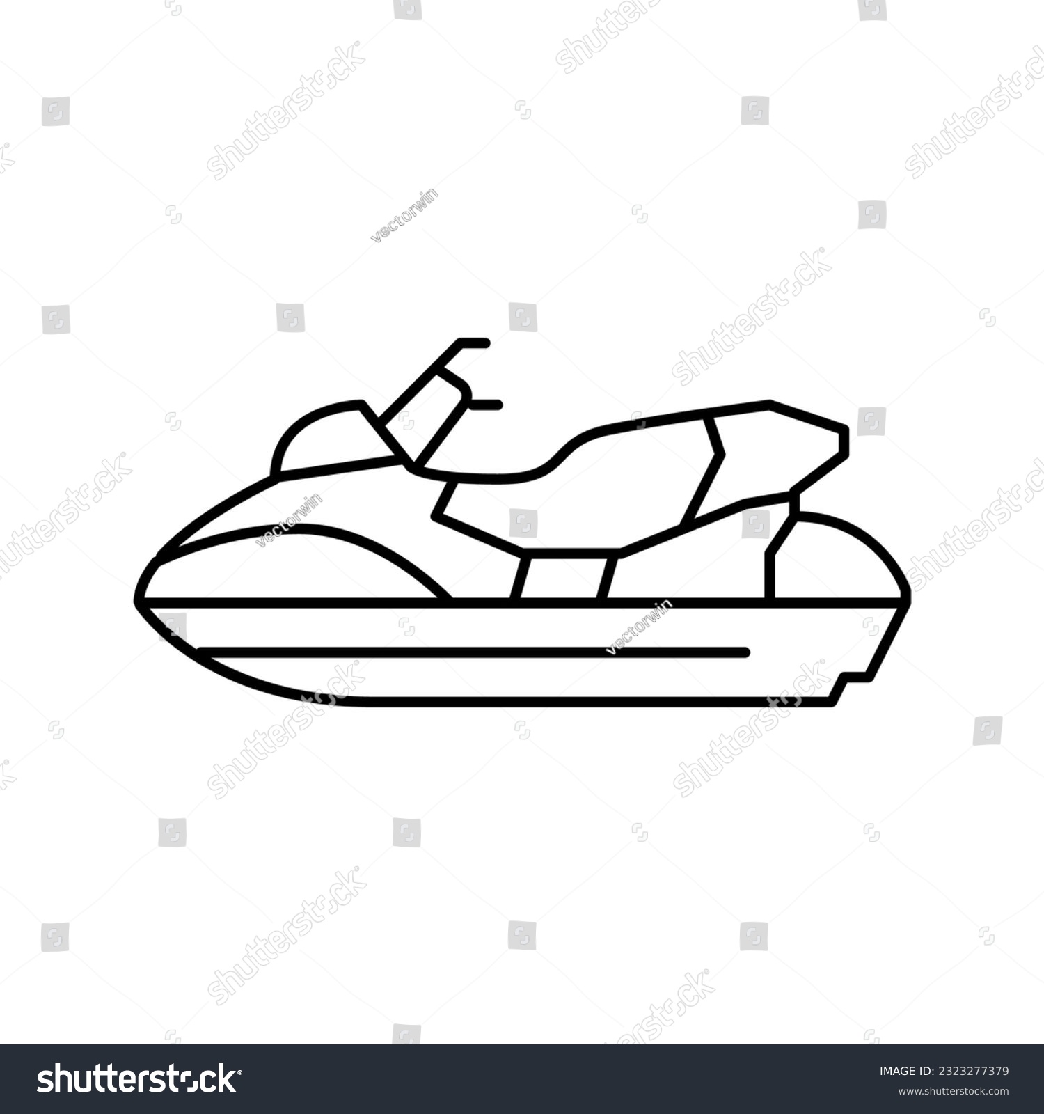 SVG of personal watercraft line icon vector. personal watercraft sign. isolated contour symbol black illustration svg