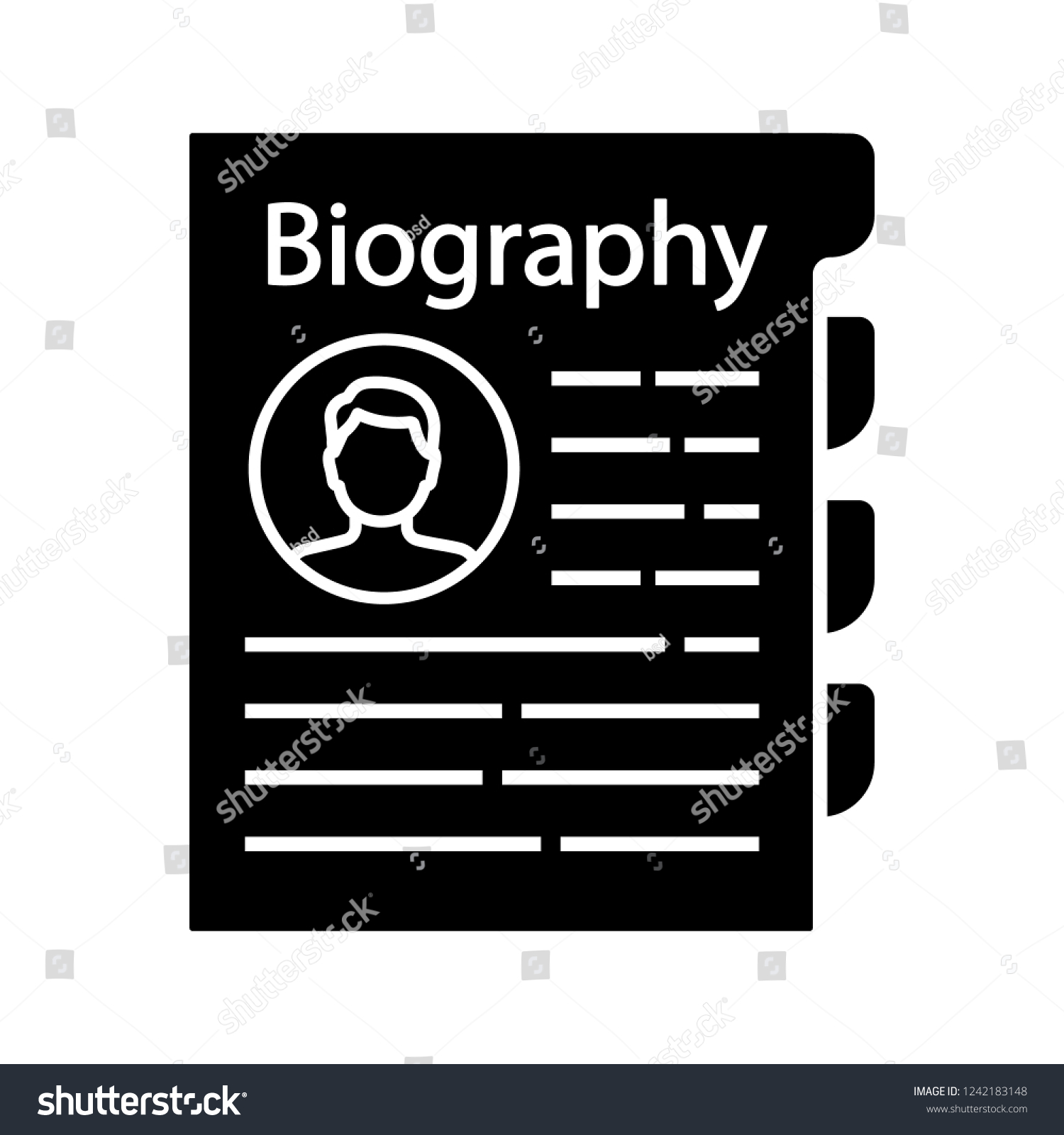 Personnel File Glyph Icon Personal Data Stock Vector Royalty Free