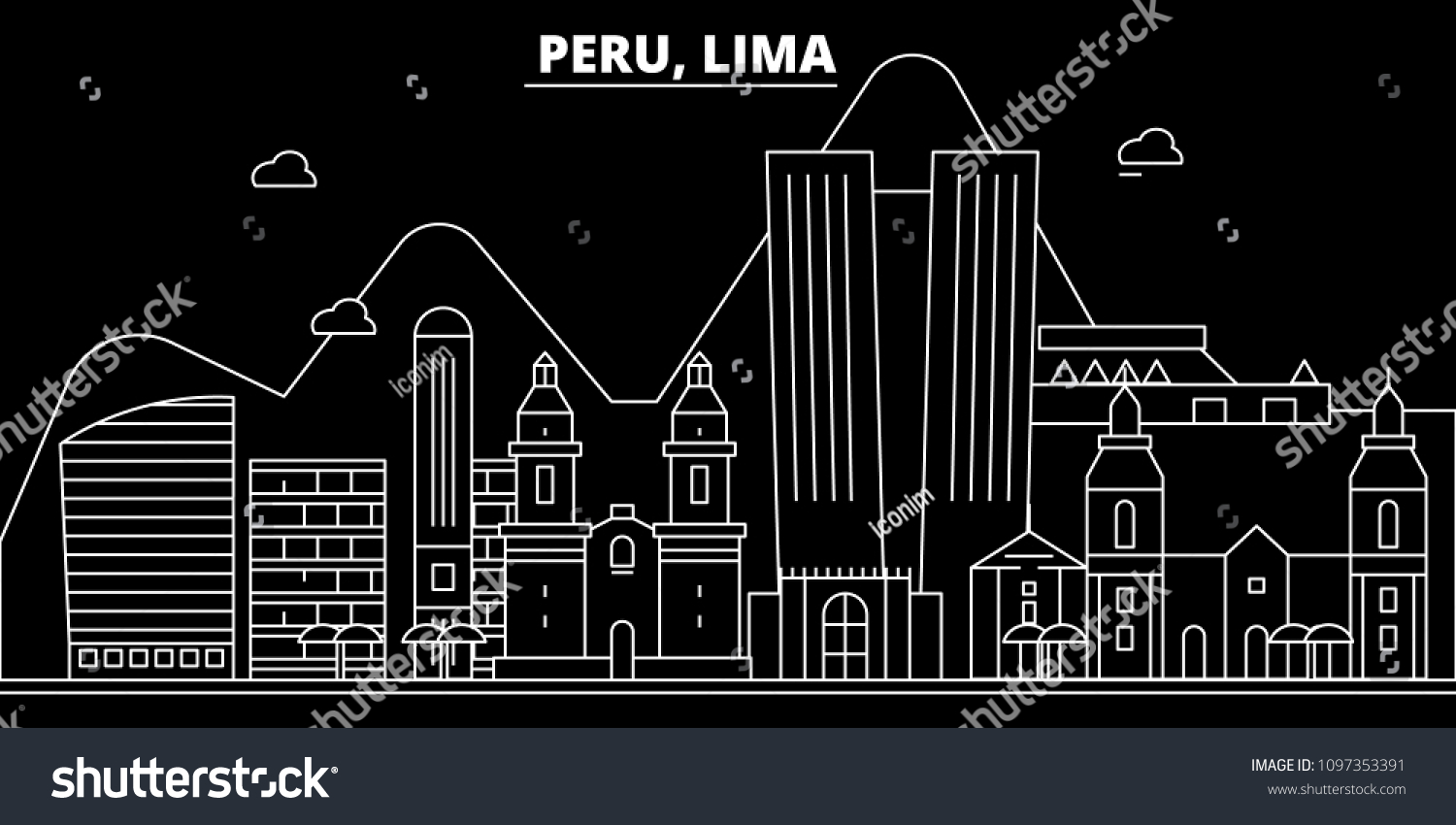 Peru Silhouette Skyline Vector City Peruvian Stock Vector (Royalty Free ...