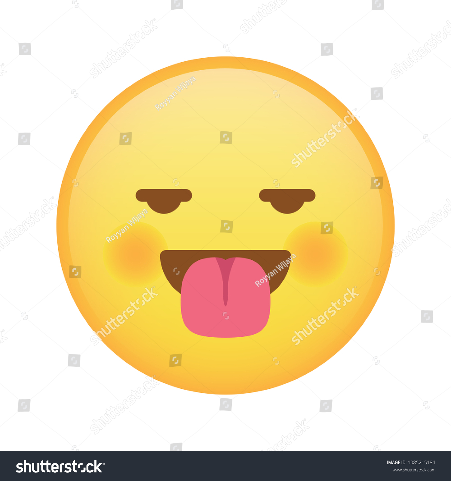 Pervert Emoji Shy Expression Tongue Out Stock Vector (Royalty Free ...