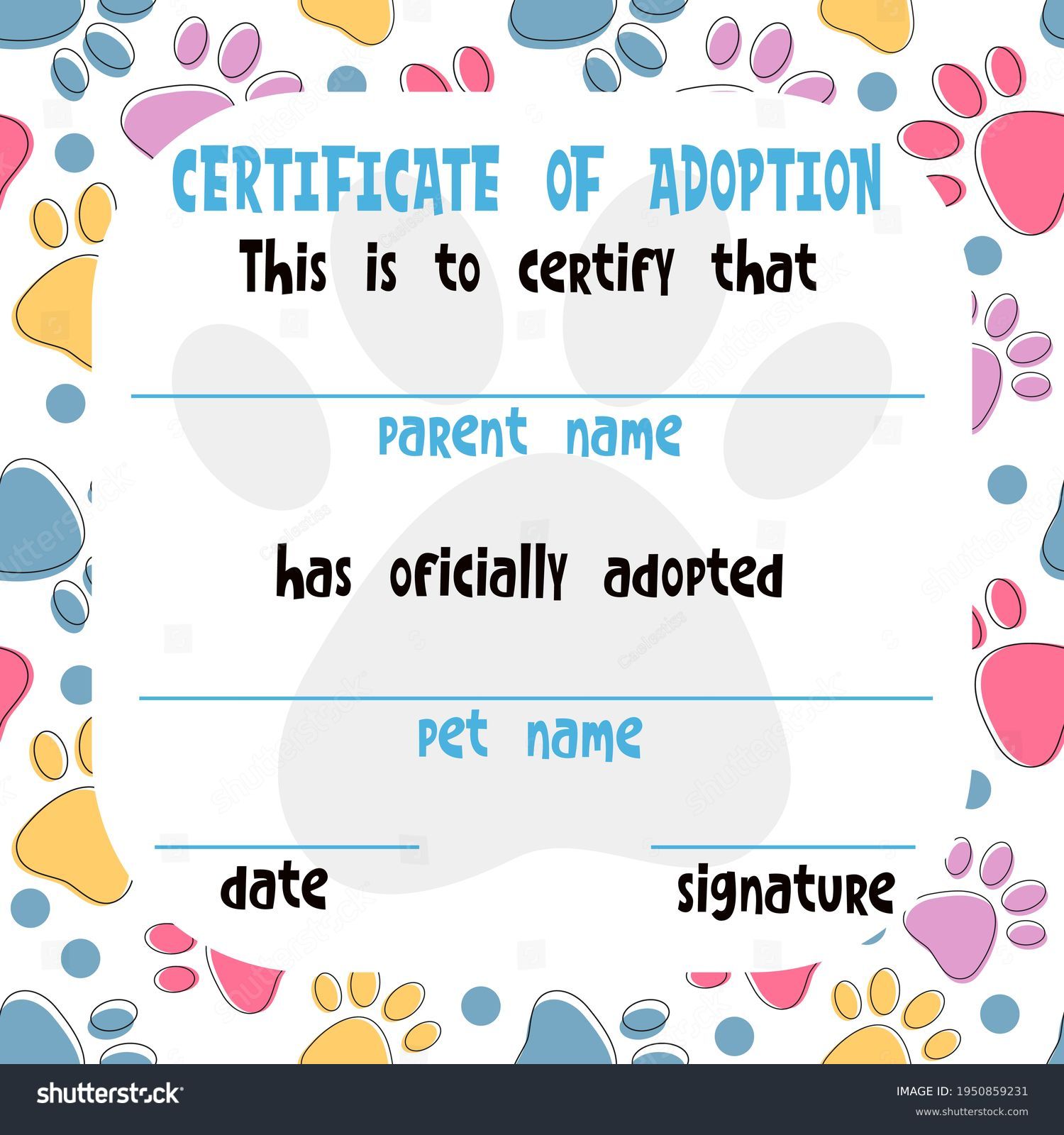 165 Adoption certificate Stock Illustrations, Images & Vectors ...