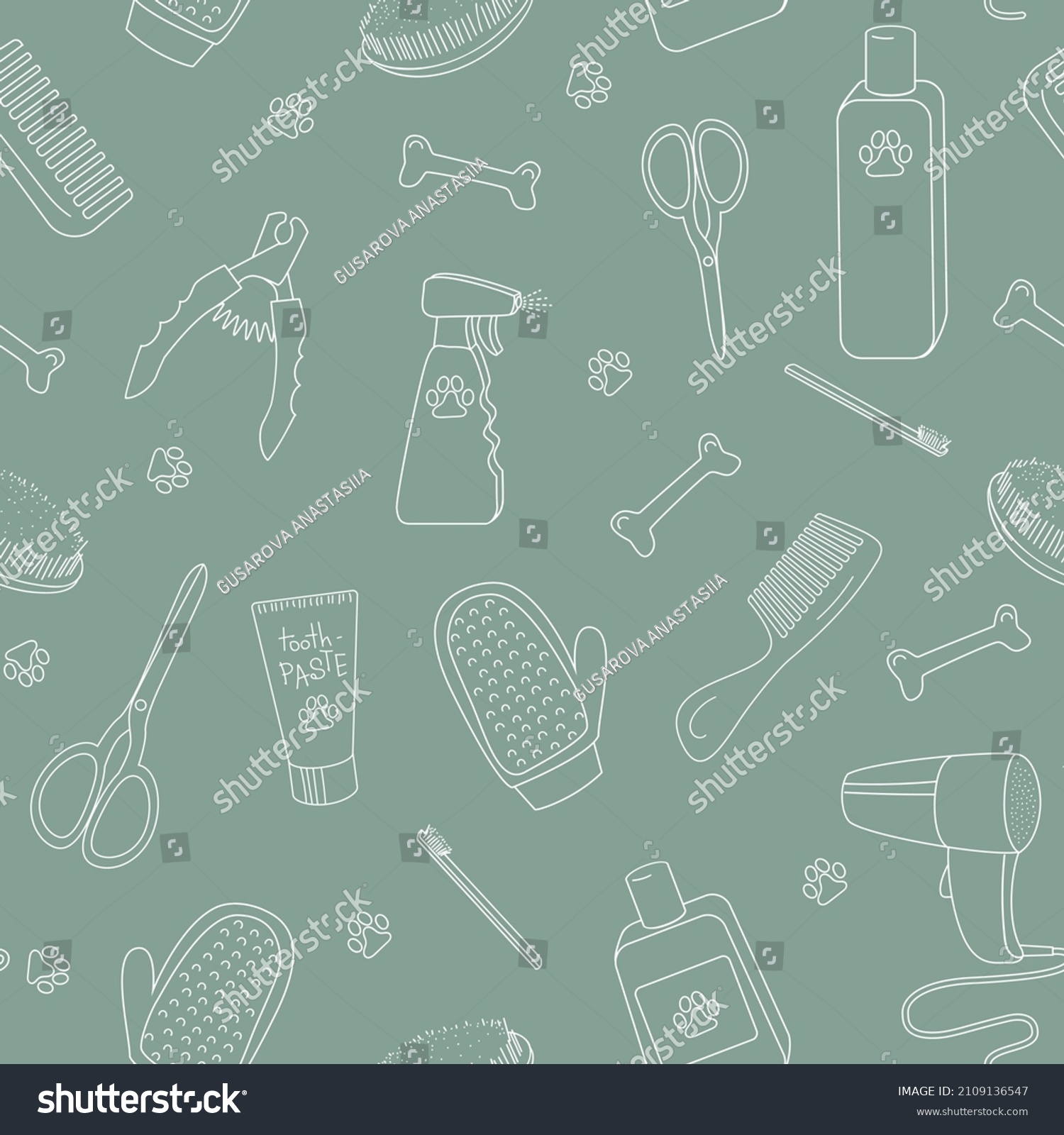 SVG of pet care products seamless vector pattern svg