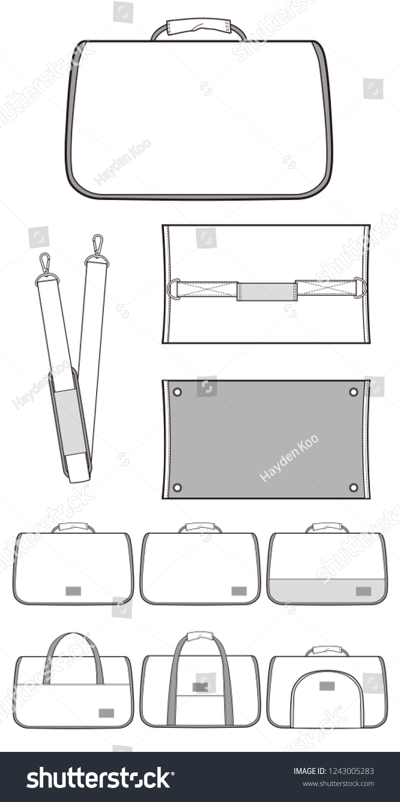 Pet Carrier Flat Technical Drawing Template Stock Vector (Royalty Free ...