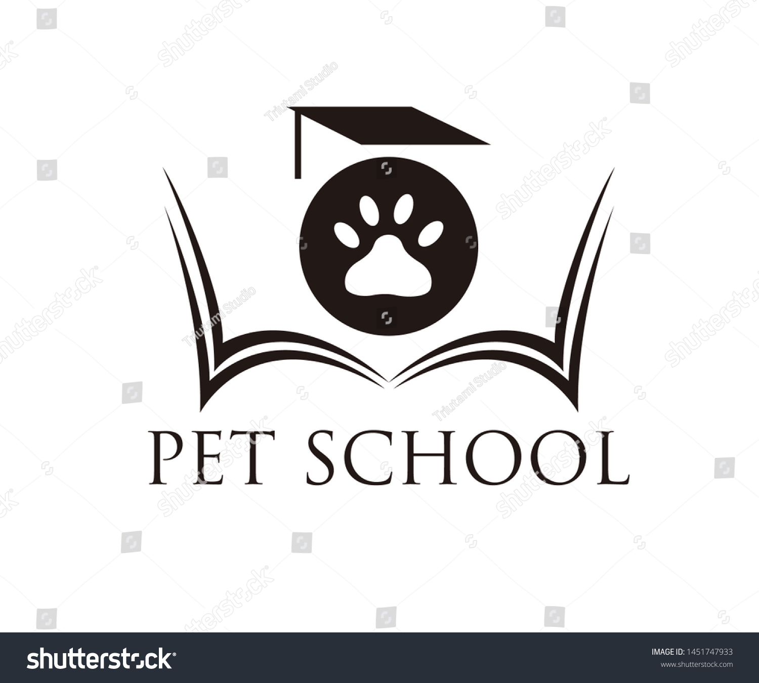 Pet School Logo Animal Footprint Icon Royalty Free Stock Image