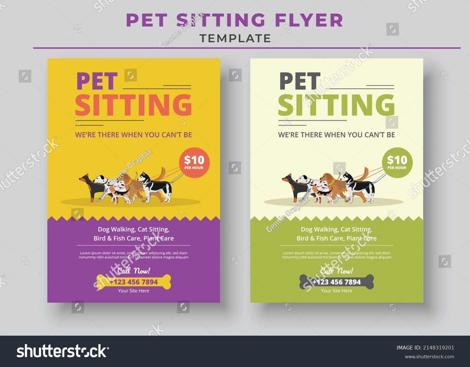 SVG of Pet Sitting Flyer Template, Pet Walkers Flyer Template, Pet Care Poster svg