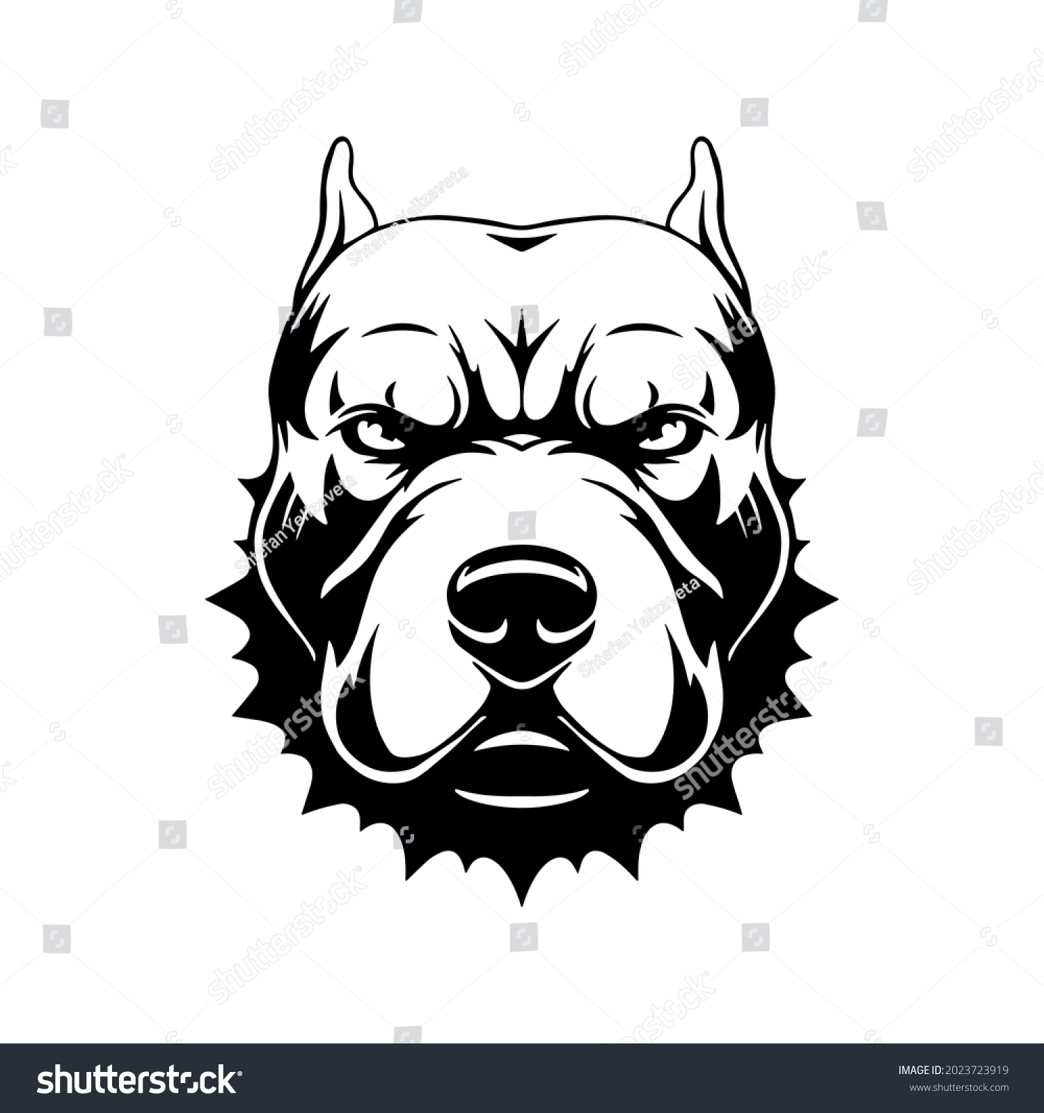 SVG of Pete bull head. Vector illustration. Angry dog svg