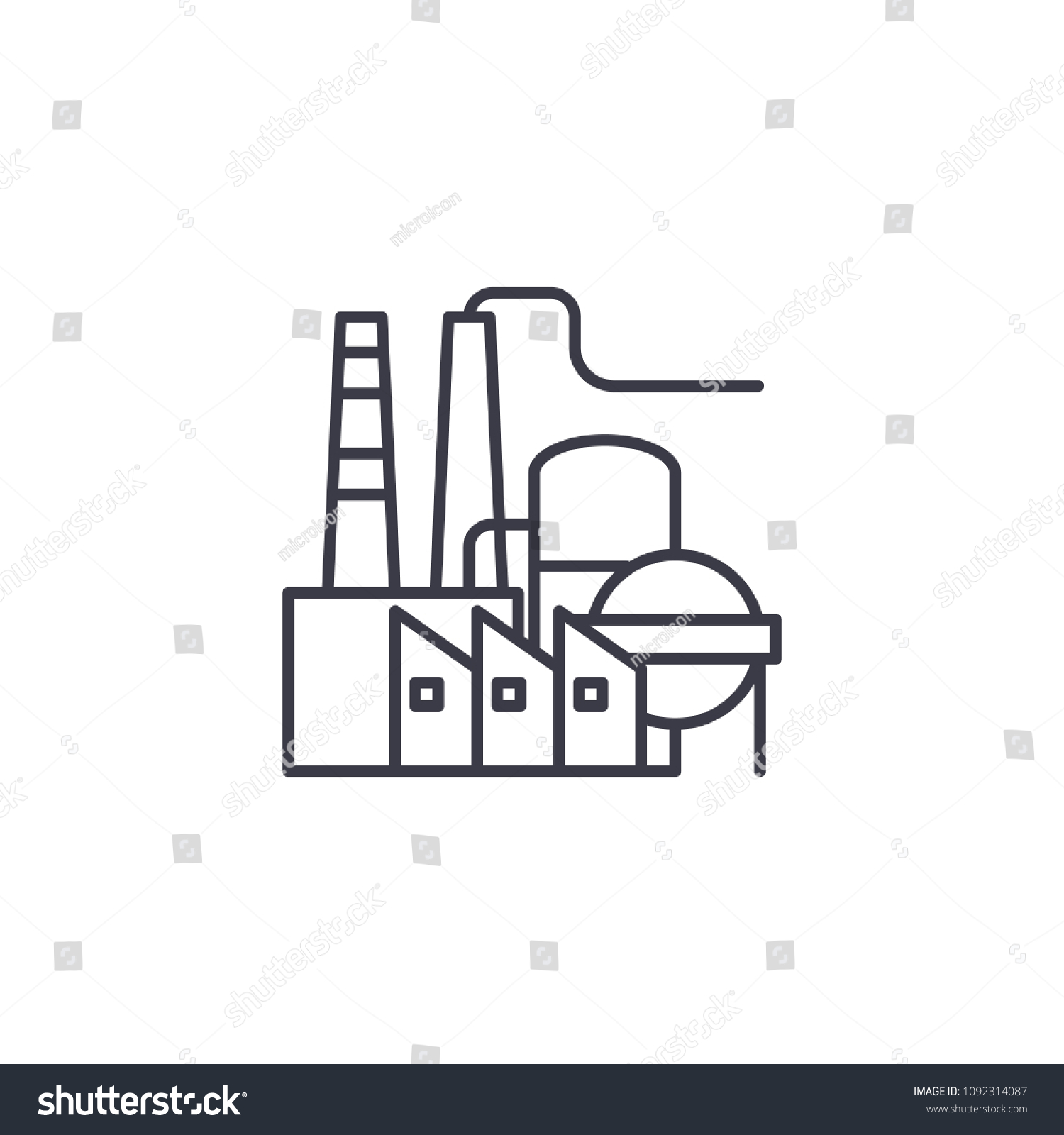 Petroleum Refinery Linear Icon Concept Petroleum Stock Vector (Royalty ...