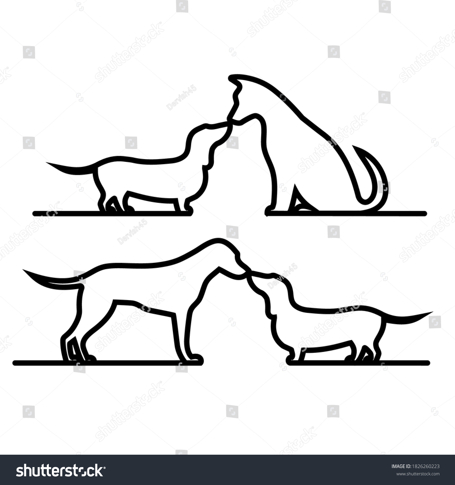 Pets Outline Icon Vector Illustration Stock Vector (Royalty Free ...
