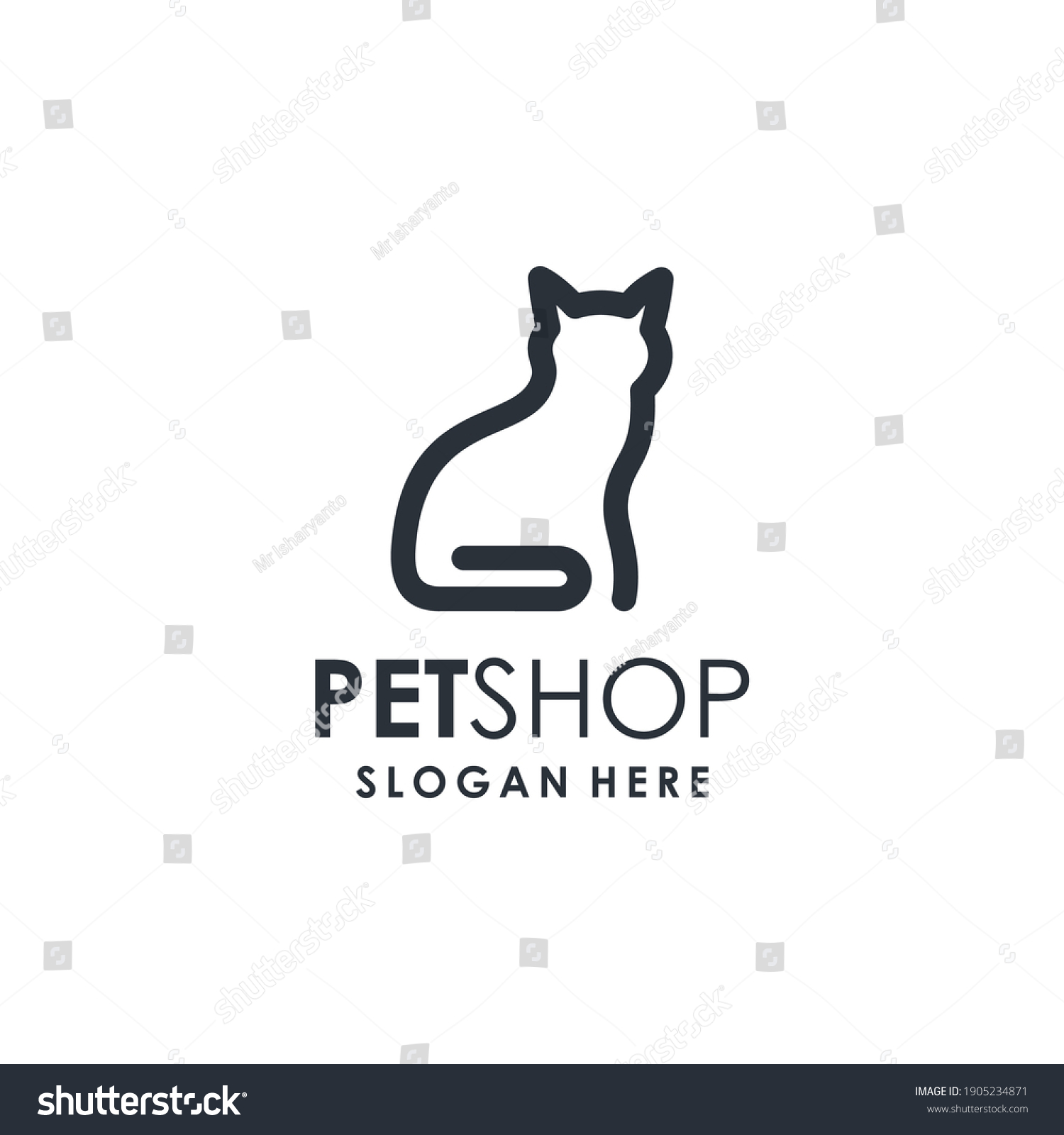 Petshop Logo Design Abstract Line Art Stock Vector (Royalty Free ...