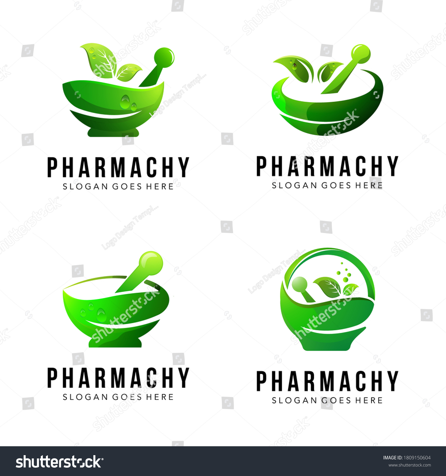 Pharmacy Logos Set Free Vector Stock Vector (Royalty Free) 1809150604