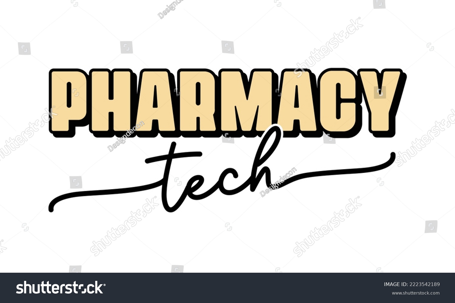 SVG of Pharmacy tech Medical Career quote retro groovy typography sublimation SVG on white background svg