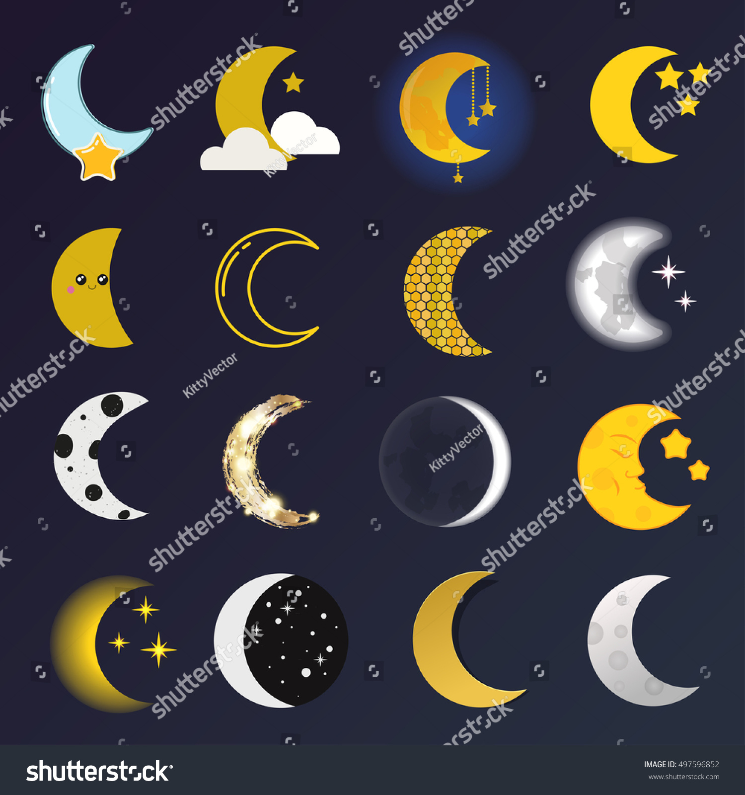 Phases Moon Vector Nature Cosmos Cycle Stock Vector Royalty Free Phases Moon Vector Nature Cosmos Cycle Stock Vector Royalty Free