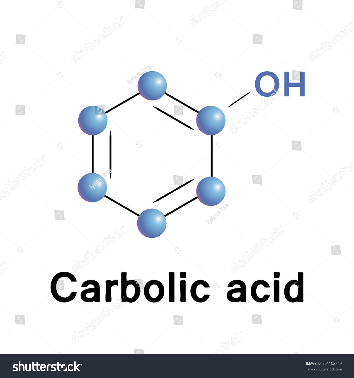 Phenol Carbolic Acid Molecule Structure Vector Stock Vector (Royalty ...