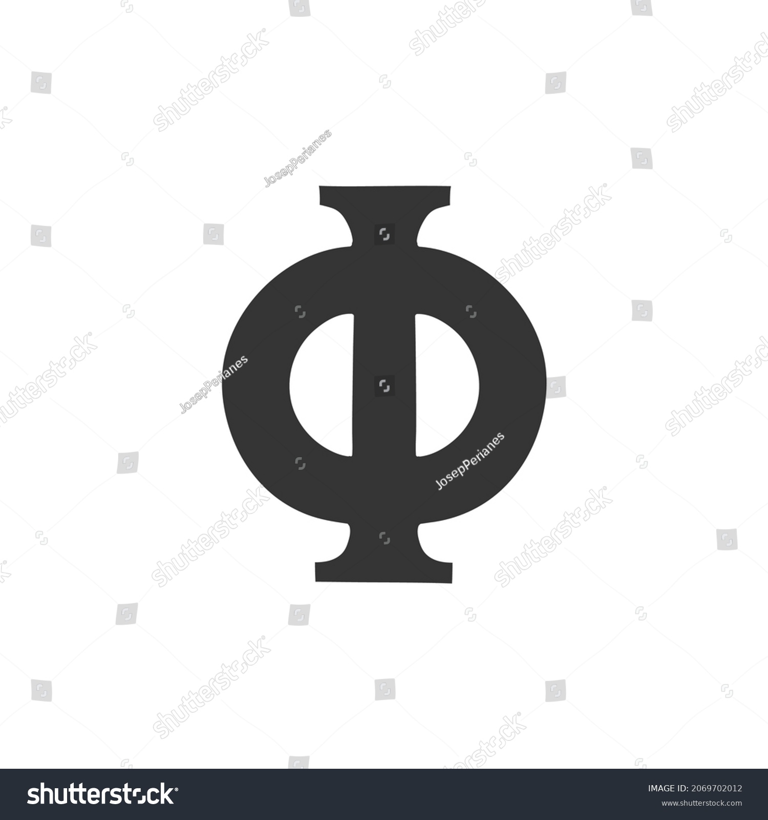 Phi Icon Silhouette Illustration Golden Number Stock Vector (Royalty ...