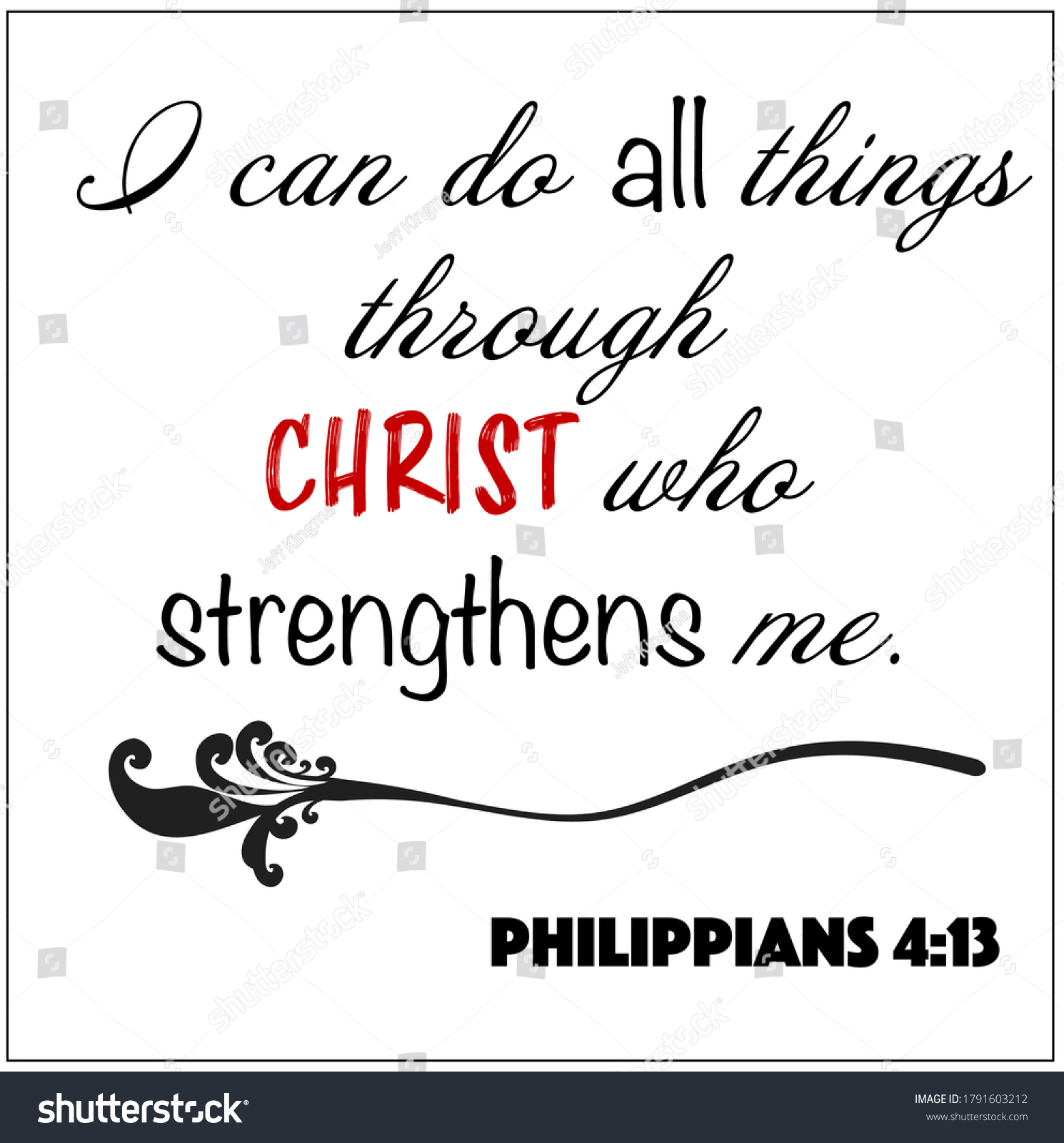 SVG of Philippians 4:13 - I can do all things through Christ who strengthens me design vector on white background for Christian encouragement from the New Testament Bible scriptures.	 svg