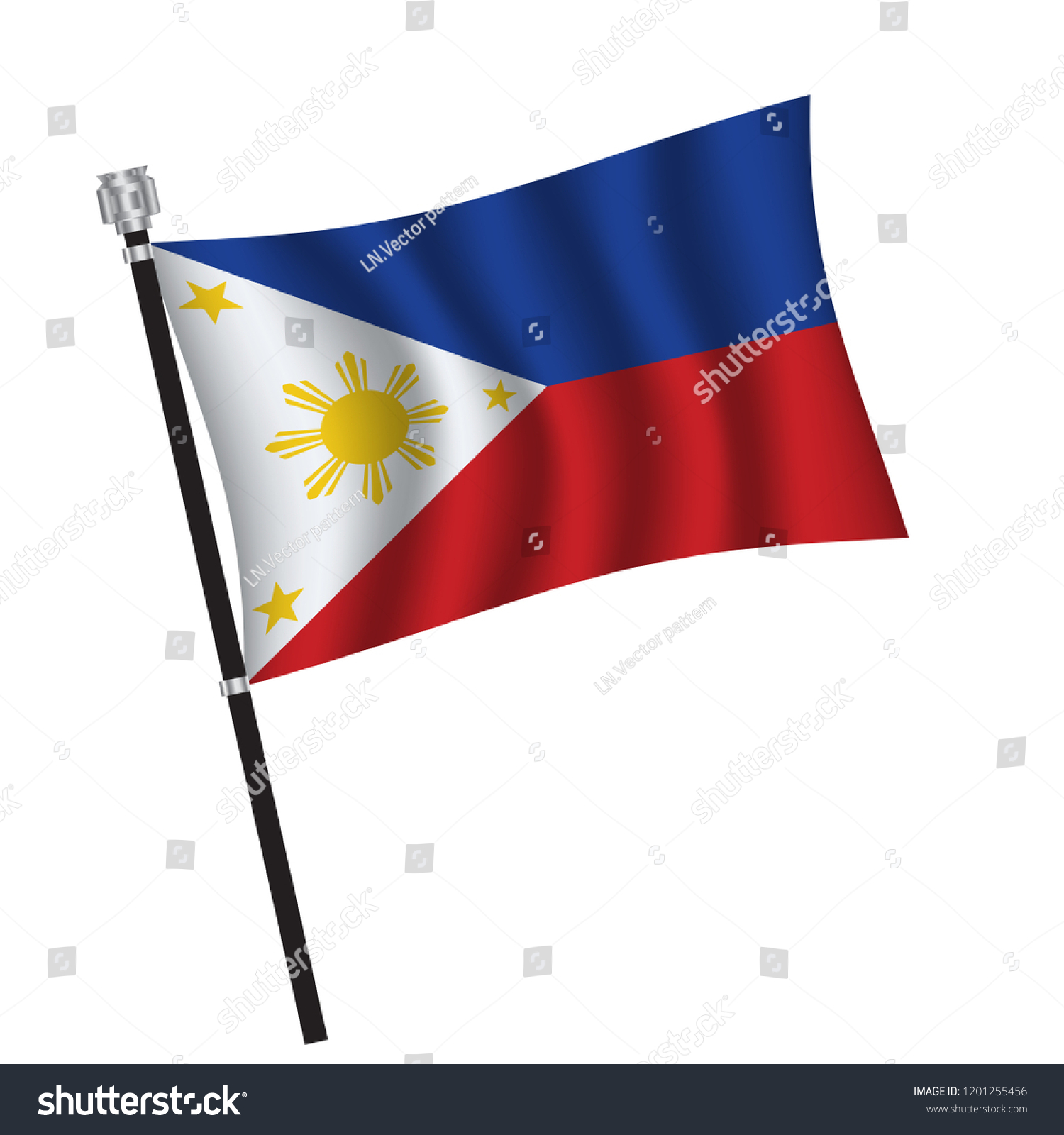 Philippine Flag Flag Philippine Waving On Stock Vector (Royalty Free ...