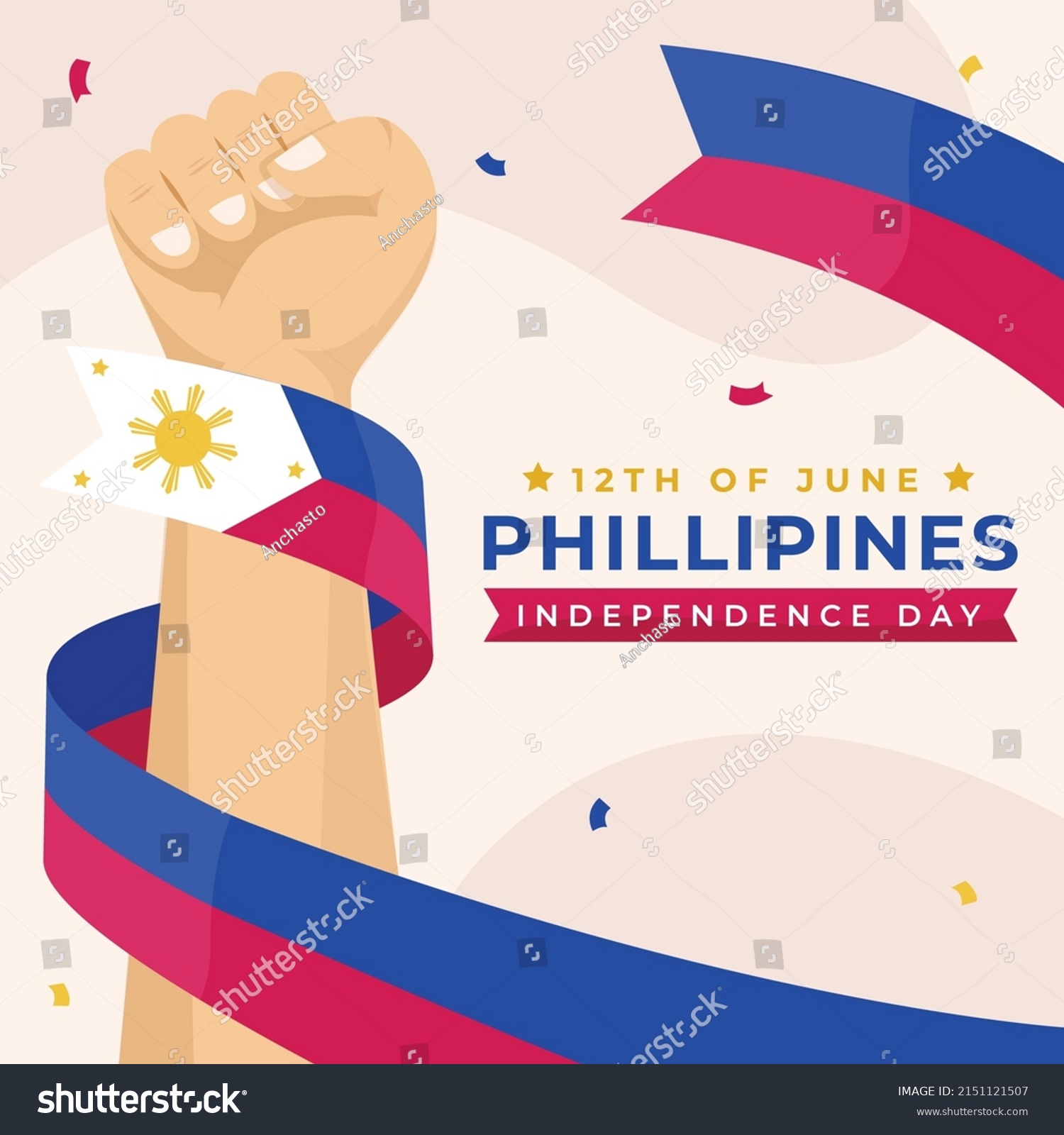 Philippine Independence Day Celebration Illustration Background Stock