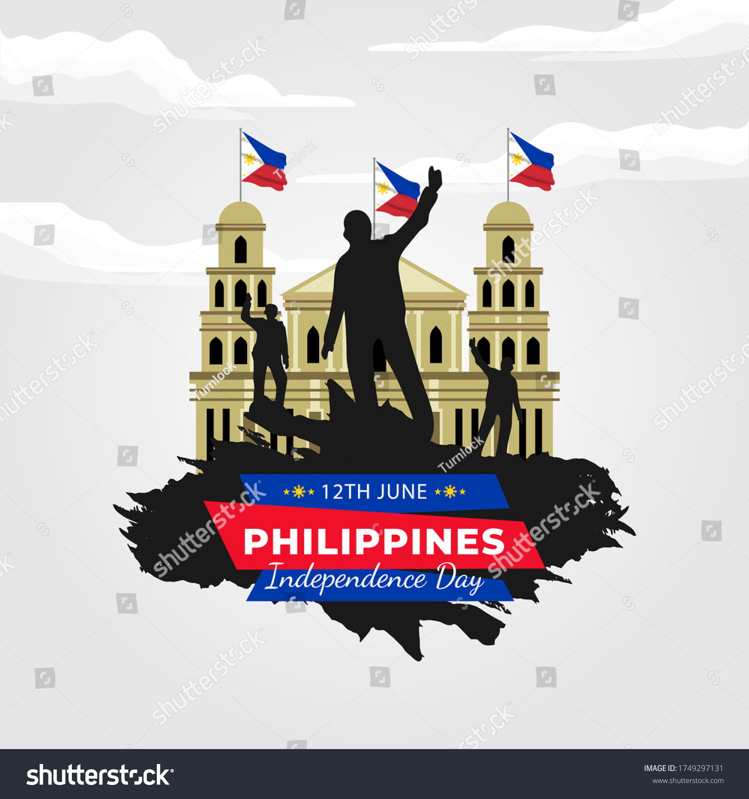 SVG of Philippine Independence Day. Translate (Filipino: Araw ng Kalayaan). Celebrated annually on June 12 in Philippine. vector illustration svg