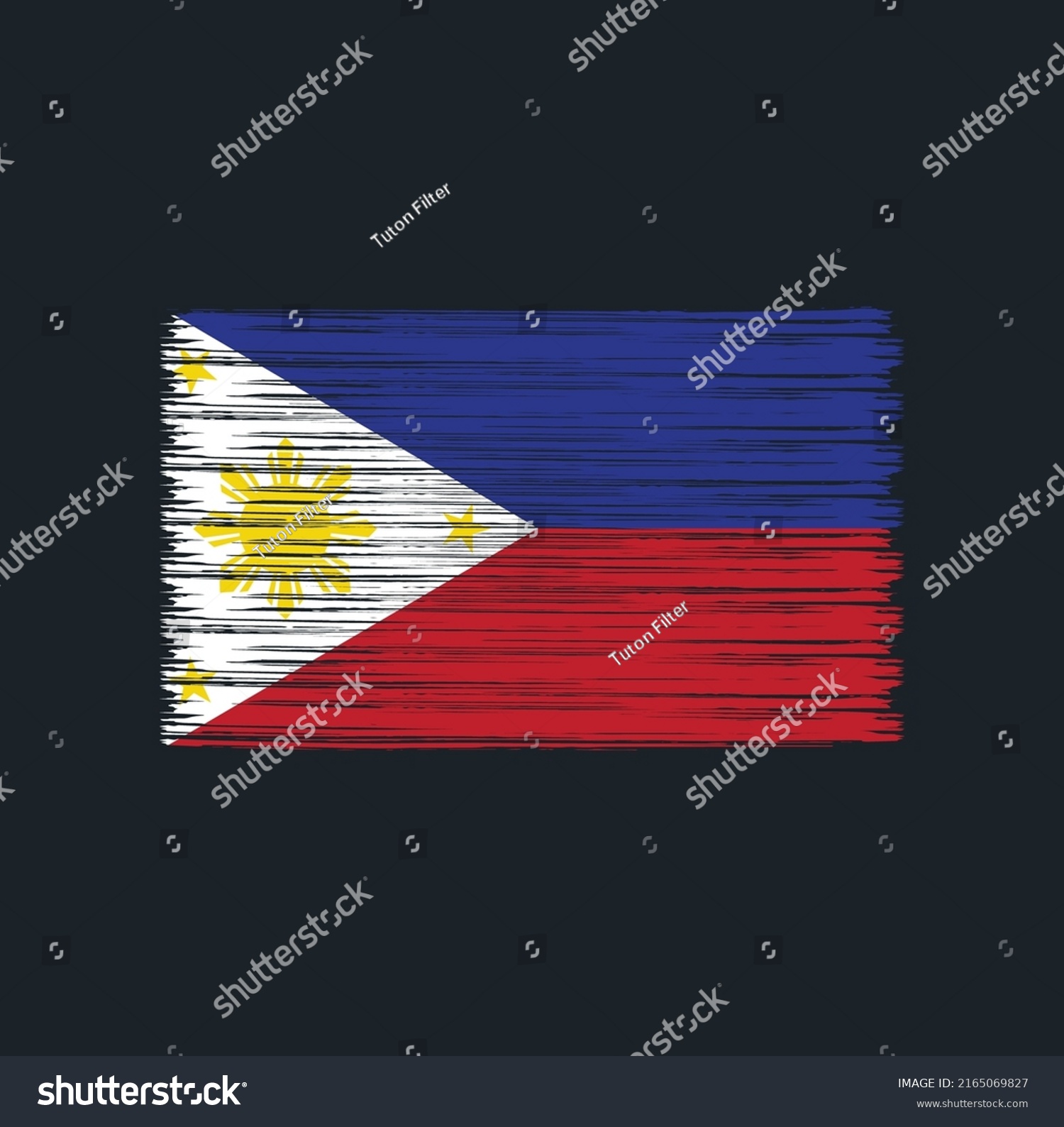 Philippines Flag Brush Strokes National Flag Stock Vector (Royalty Free ...