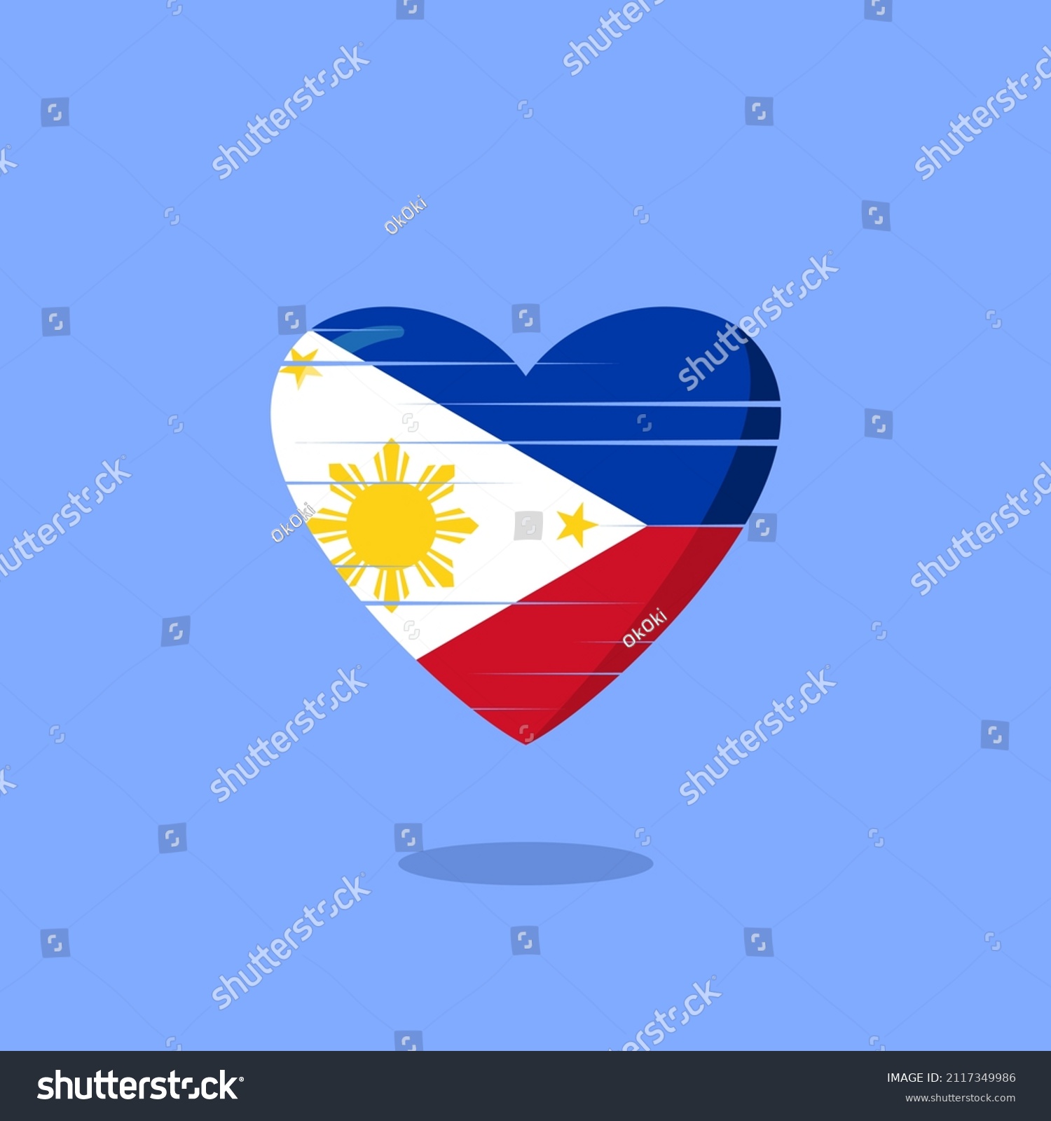 Philippines Flag Shaped Love Illustration Floating Stock Vector ...