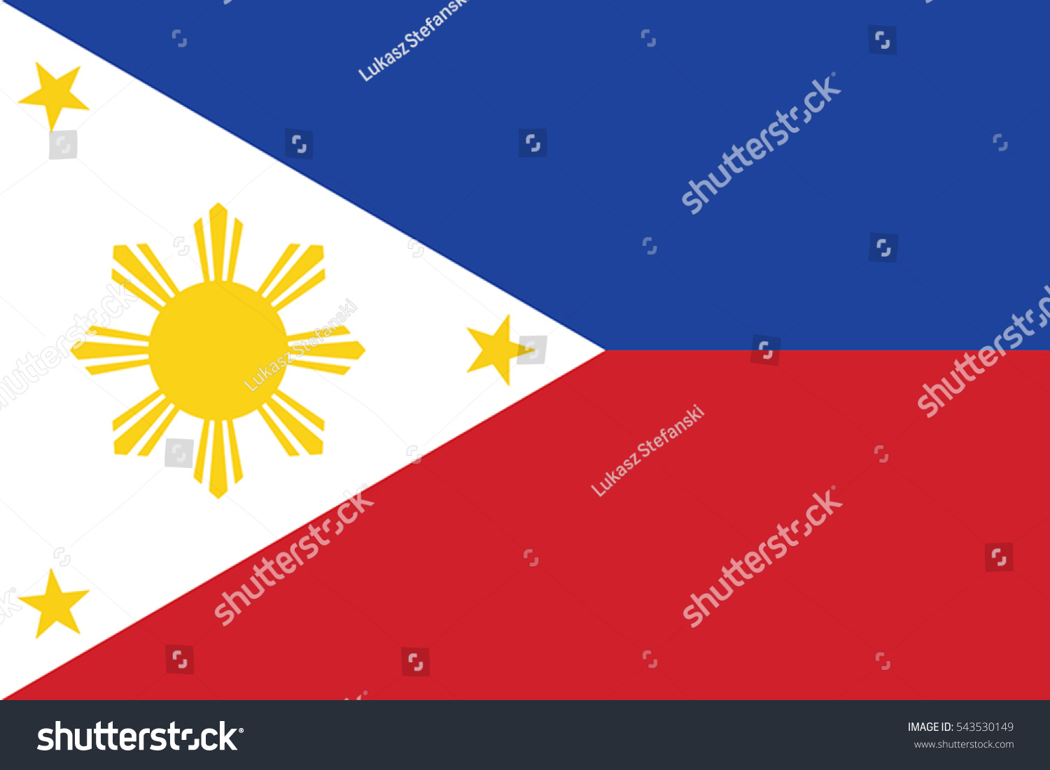 Philippines Flag. Vector Format - 543530149 : Shutterstock