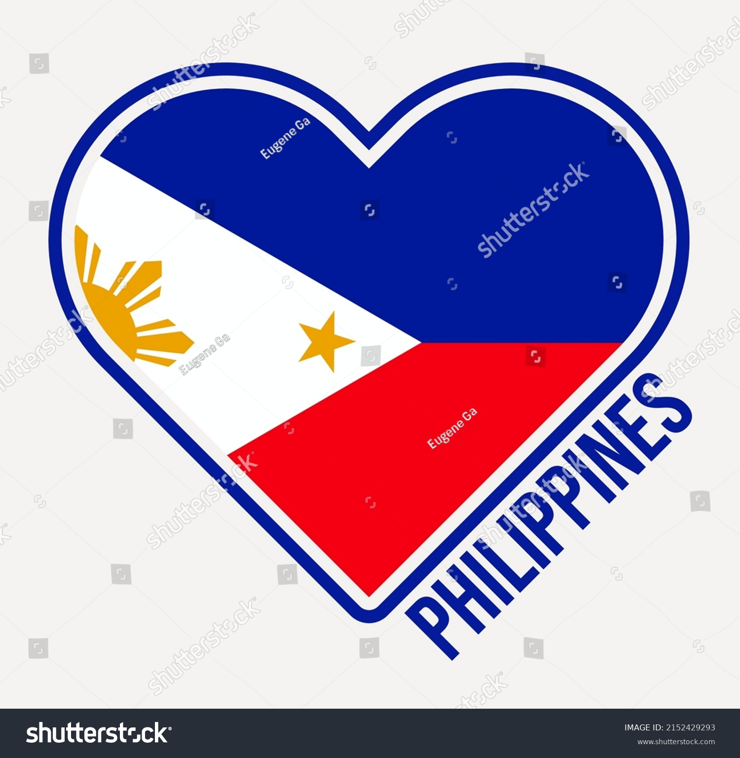 Philippines Heart Flag Badge Made Love Stock Vector (Royalty Free ...