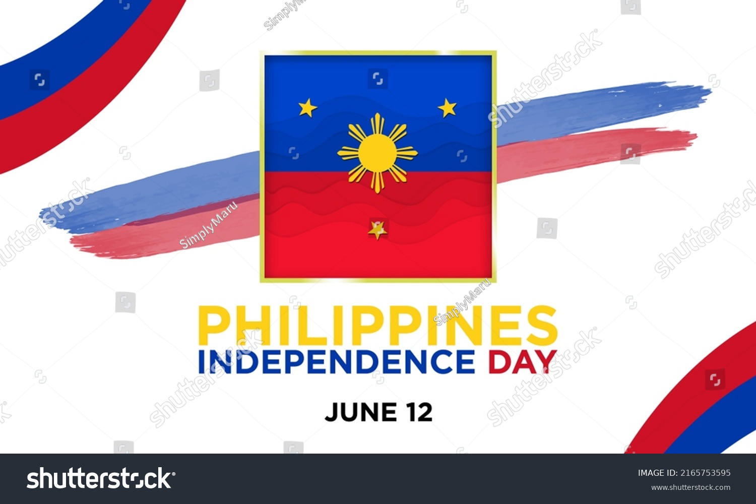 Philippines Independence Day Banner Gold Framed Stock Vector (Royalty ...