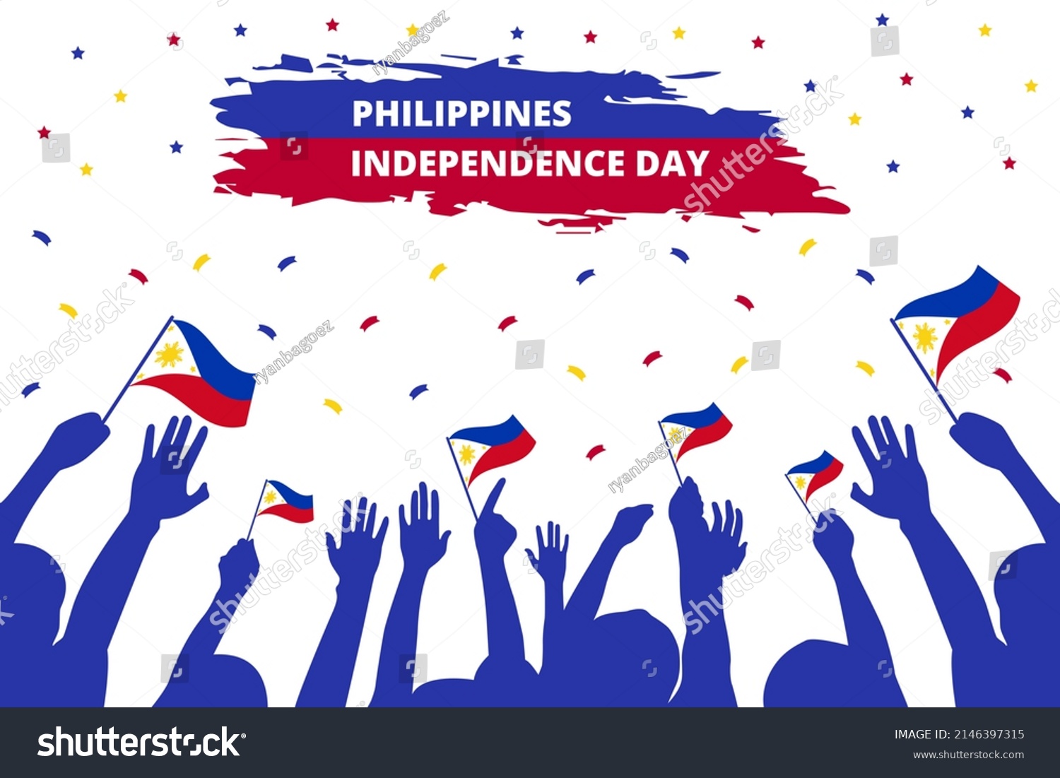 Philippines Independence Day Celebration Background Vector Stock Vector