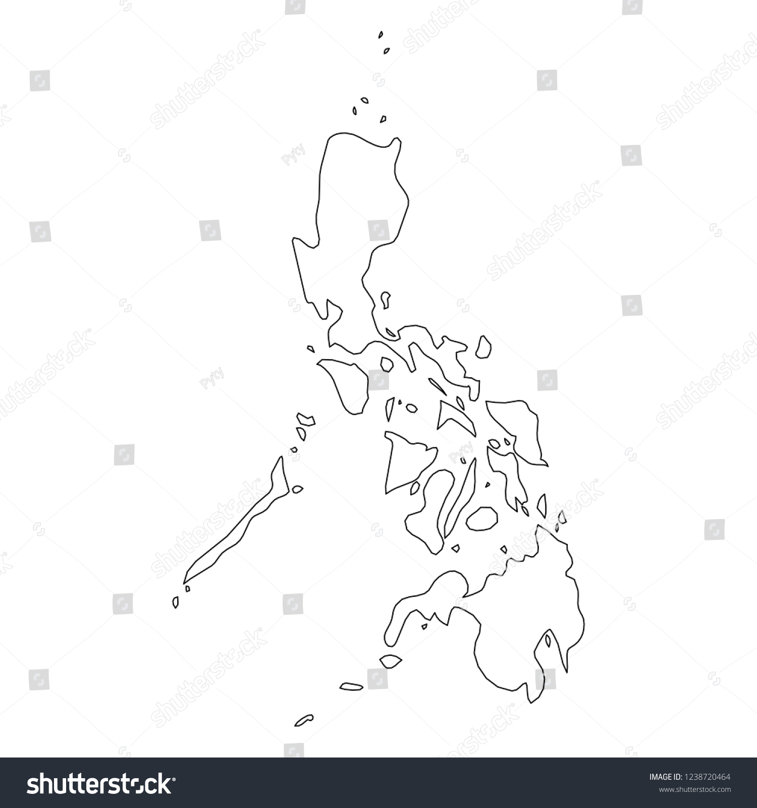 Philippines Solid Black Outline Border Map Of Vector - Vrogue.co