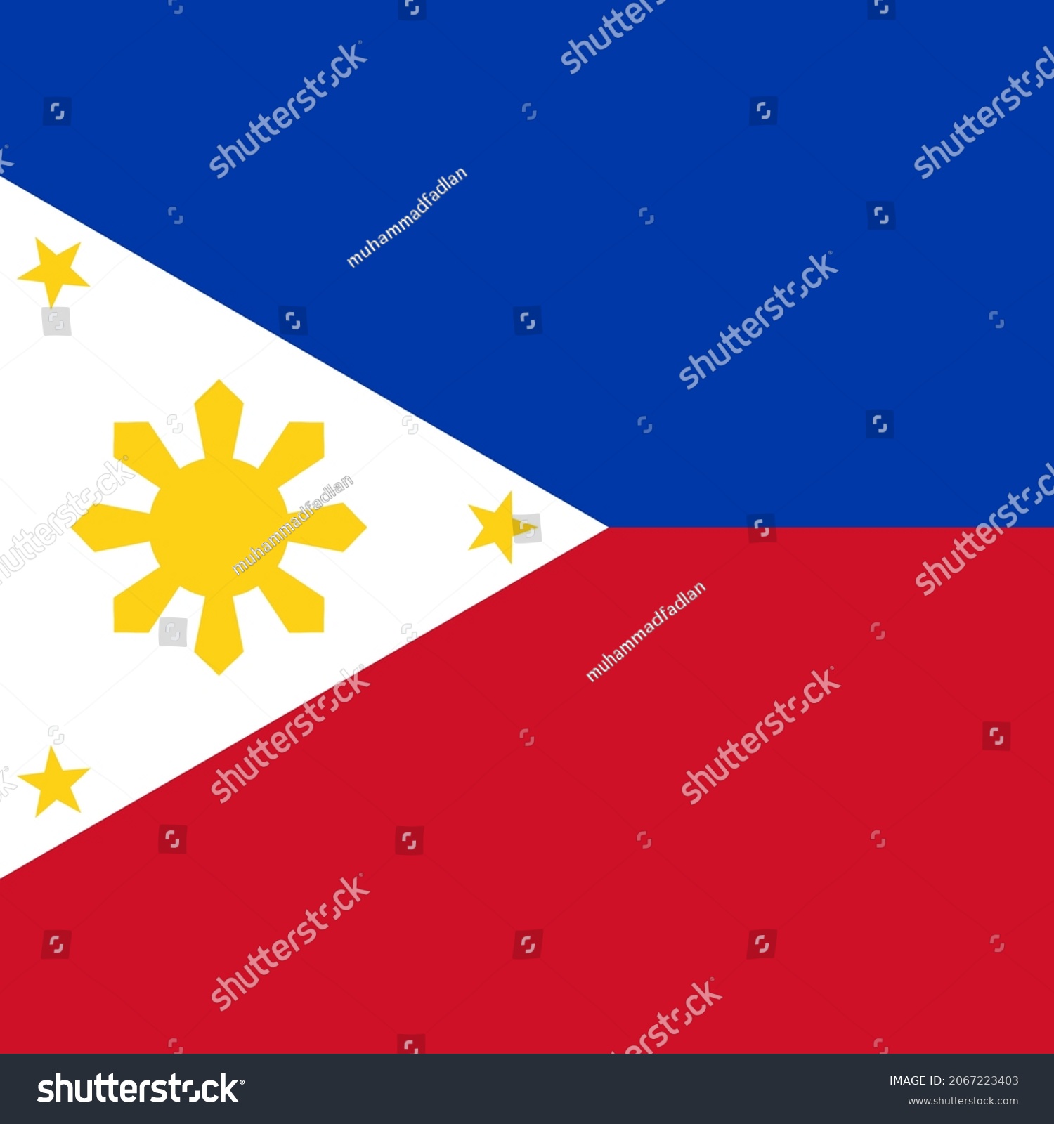 Philippines Square Country Flag Icon Stock Vector (Royalty Free) 2067223403