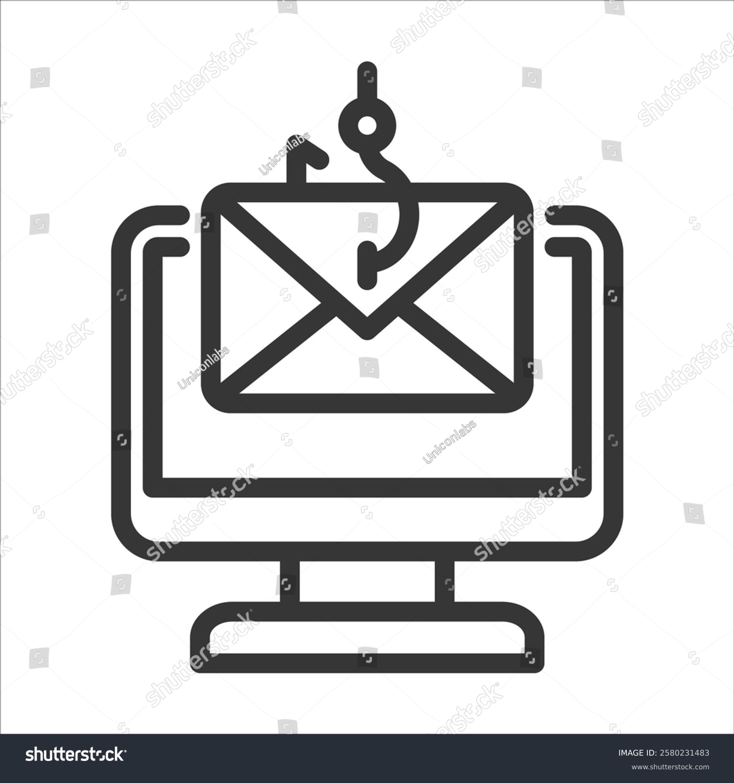 email phishing concept on computer screen clip art preview