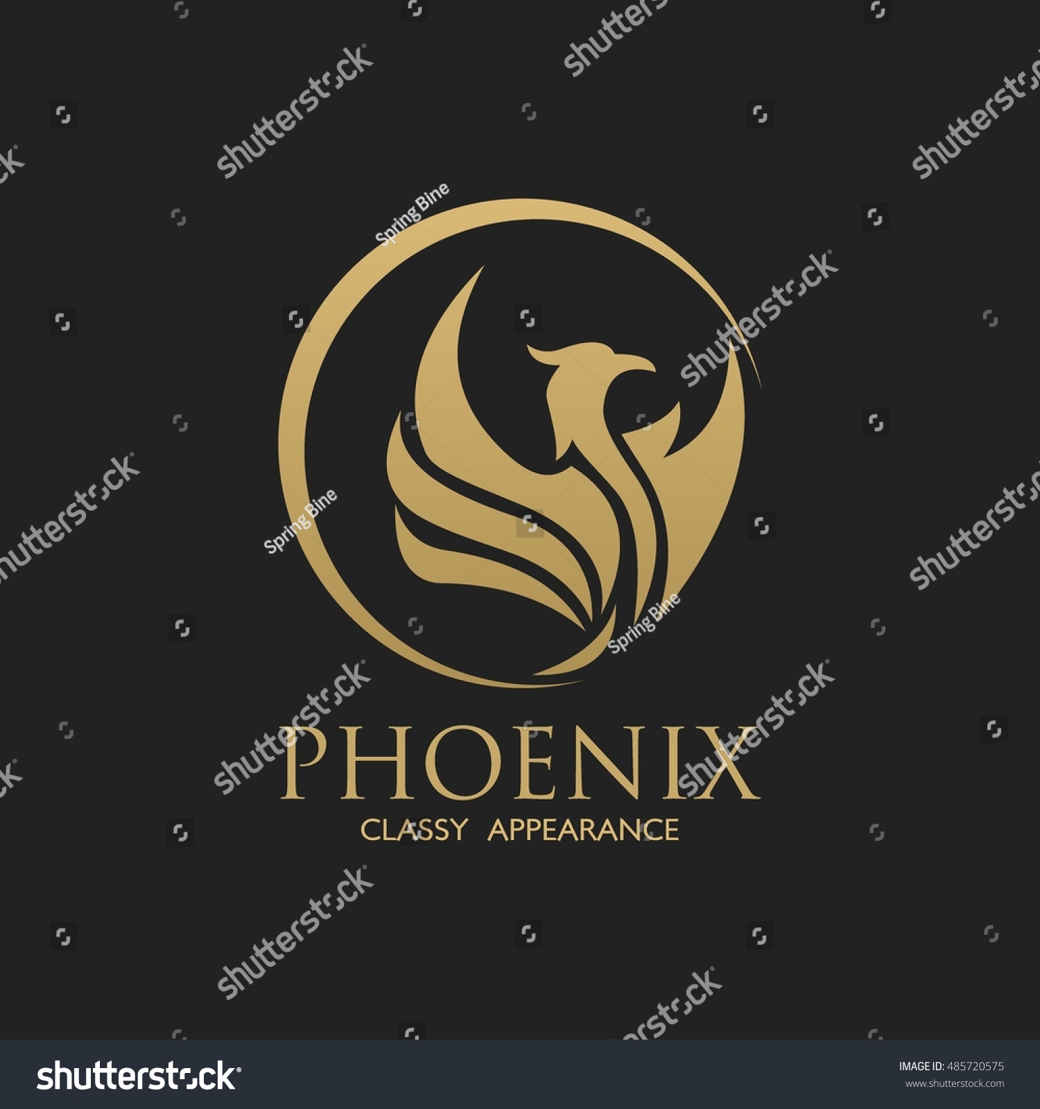 Phoenix Logo Design Template. Vector Illustration - 485720575