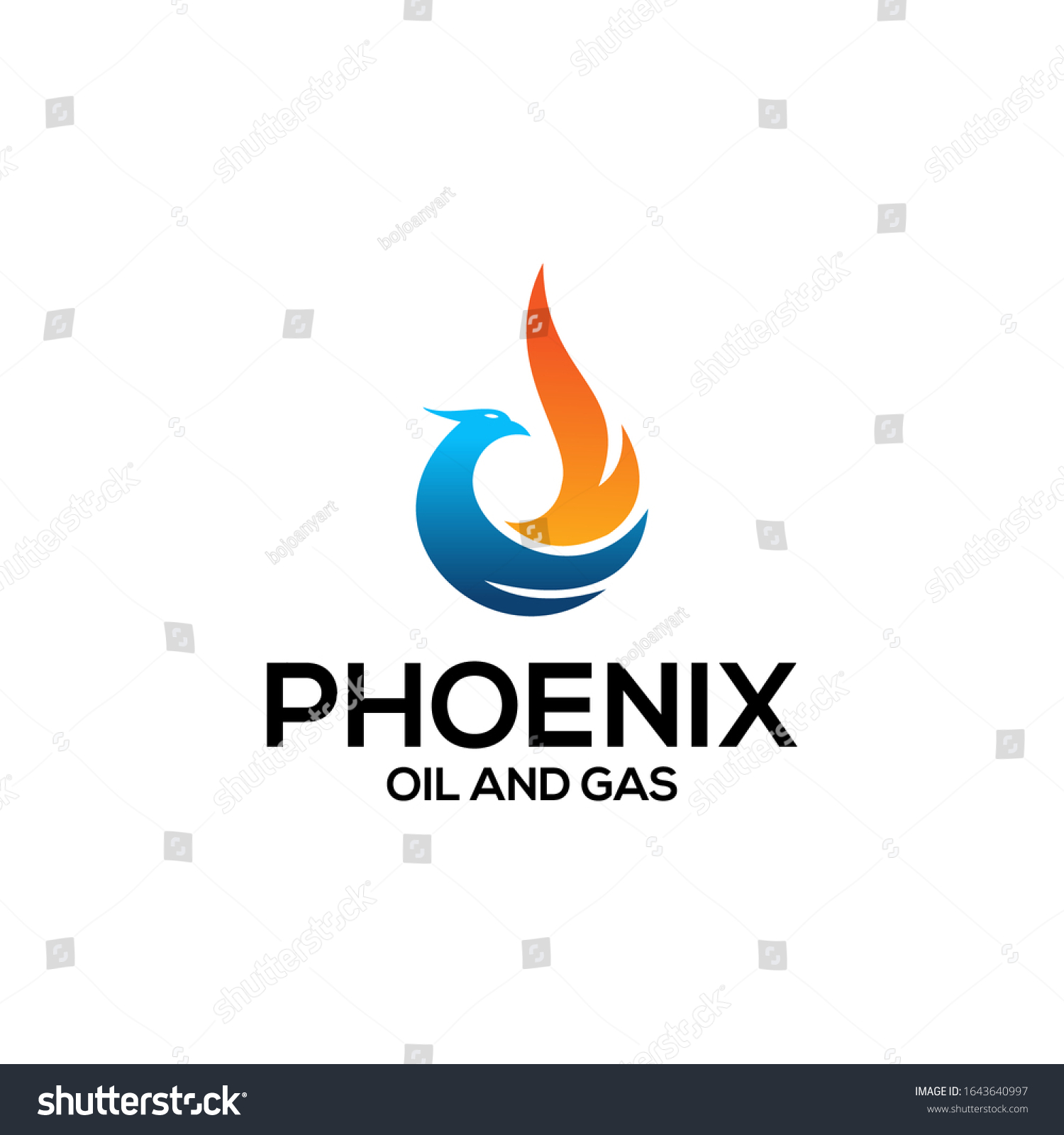 Phoenix Oil Gas Logo Design Vector Stock Vector (Royalty Free) 1643640997