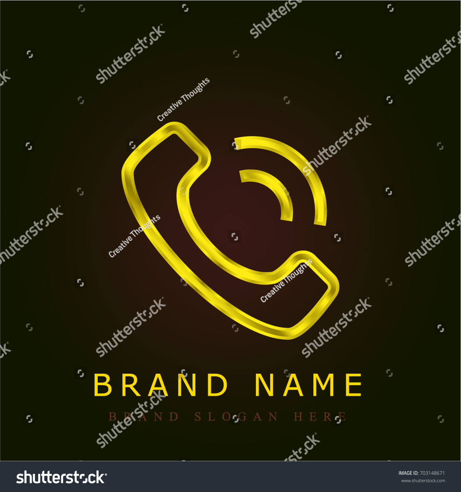 call logo golden colour