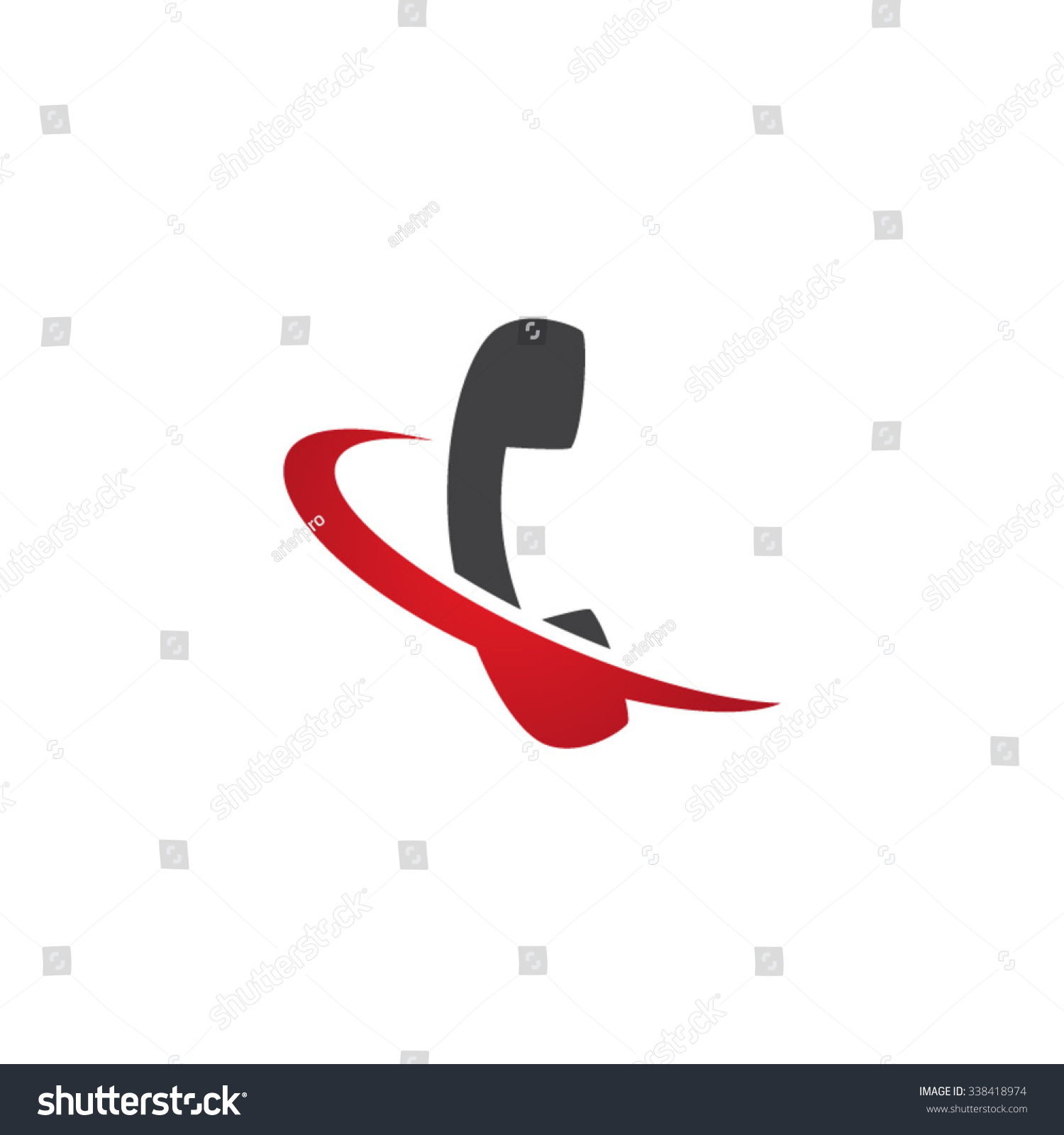 Phone Call Swoosh Icon Logo Stock 