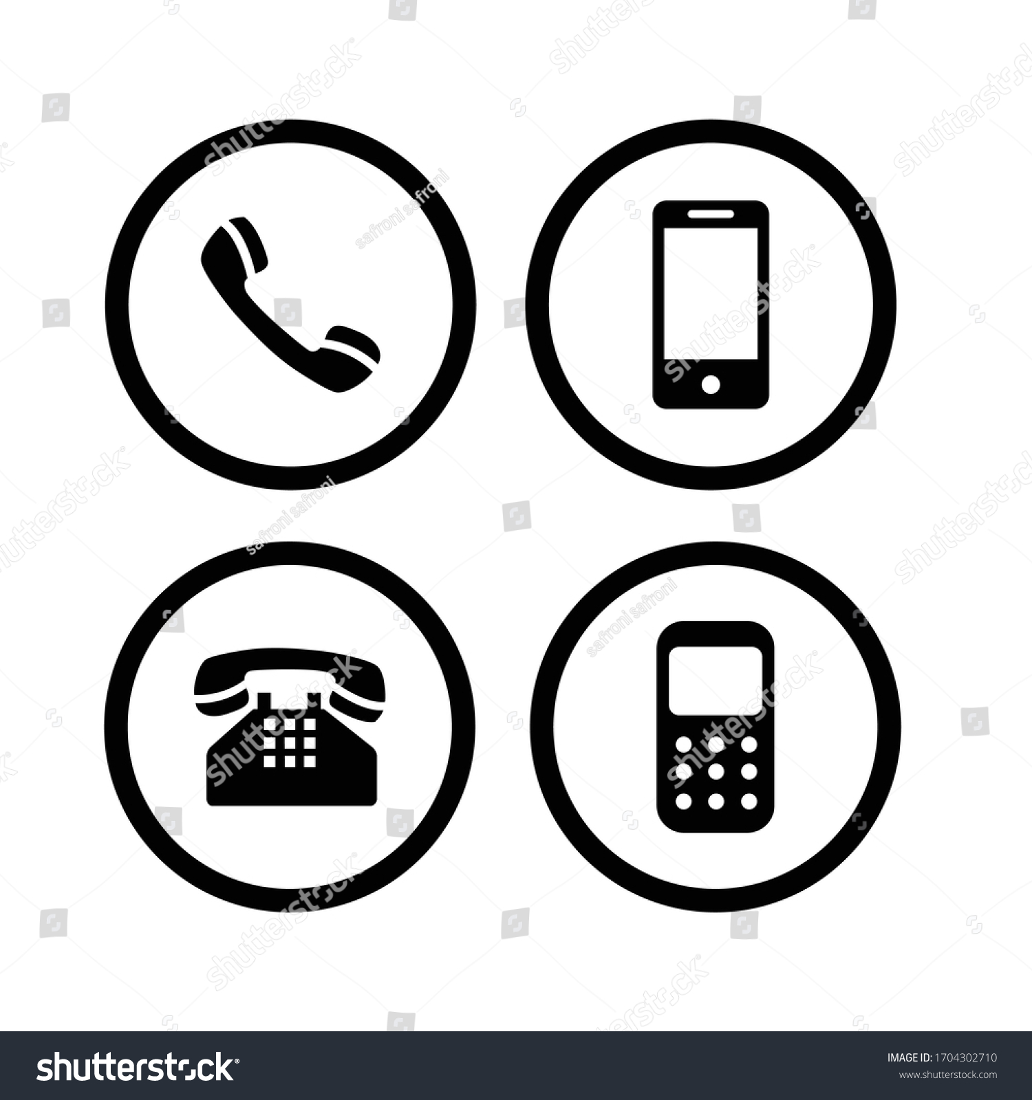 Phone Icon Collection Cal Illustration Eps Stock Vector (Royalty Free ...