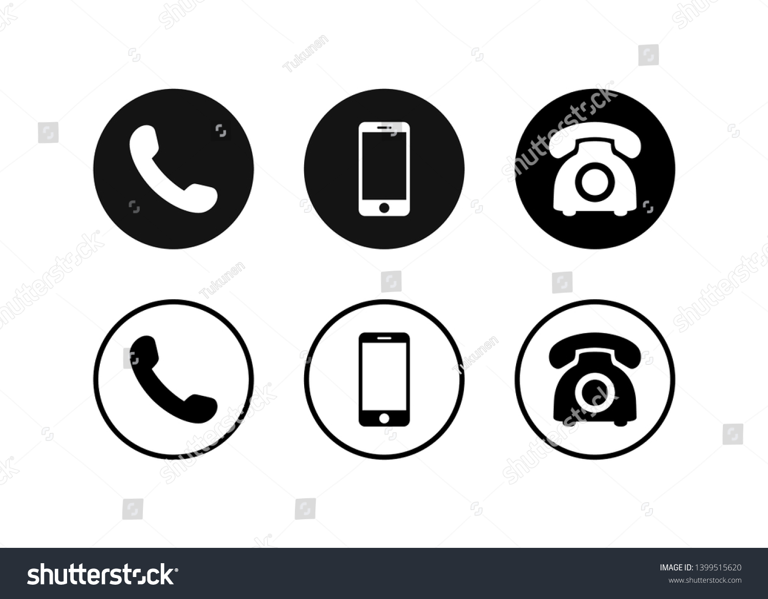 Telefonsymbol Vektorgrafik Set Telefon Und Handy Symbol Illustration Stock Vektorgrafik Lizenzfrei