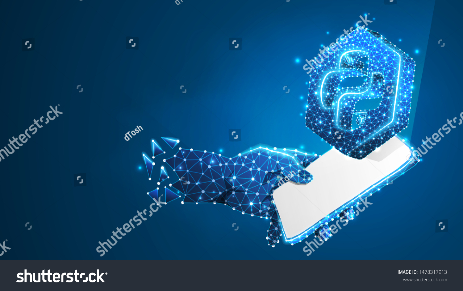 Phone Hand Python Language Symbol On Stock Vector (Royalty Free ...