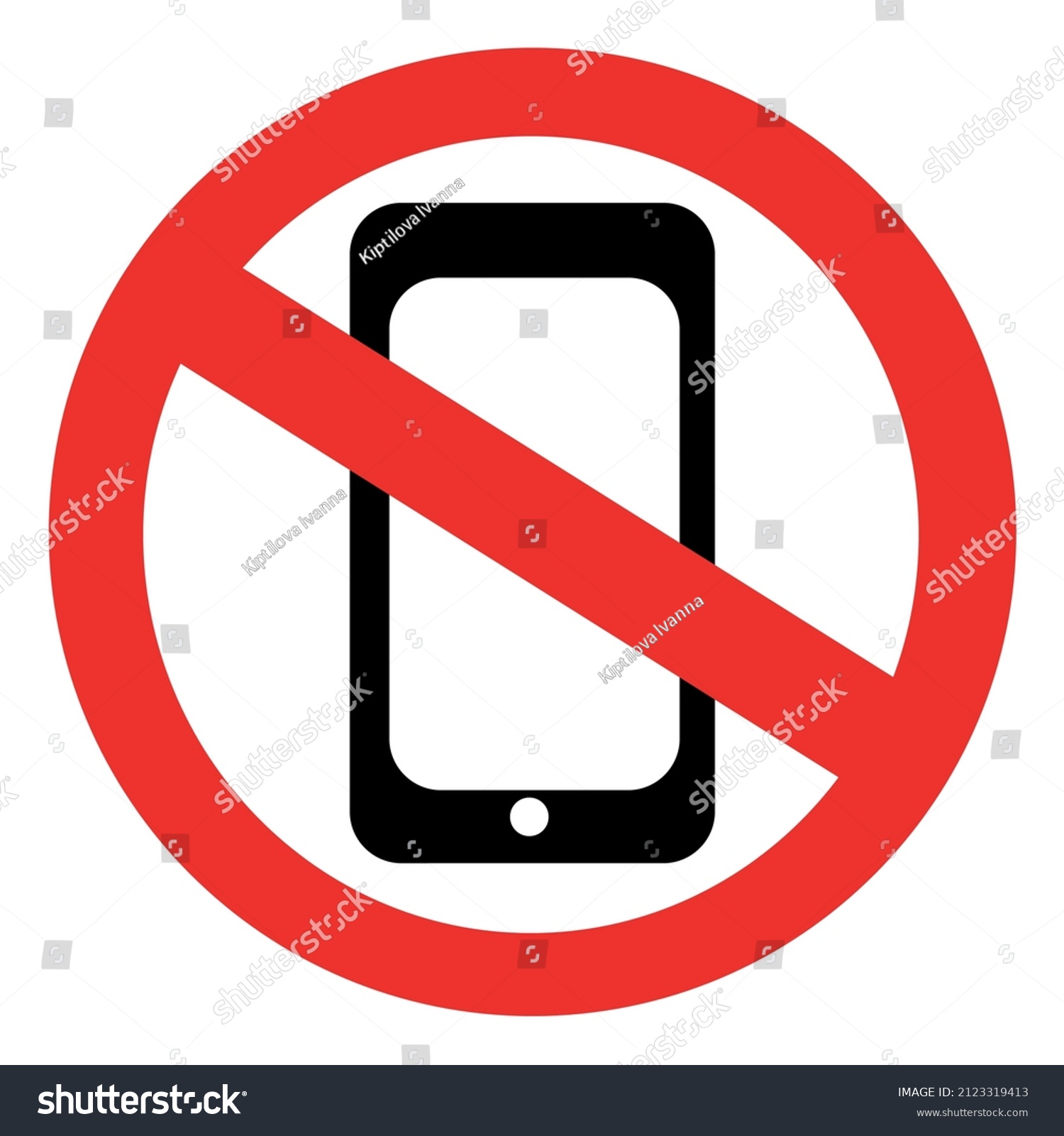 Phone Off Icon Sign Mobile Ban Stock Vector (Royalty Free) 2123319413 ...