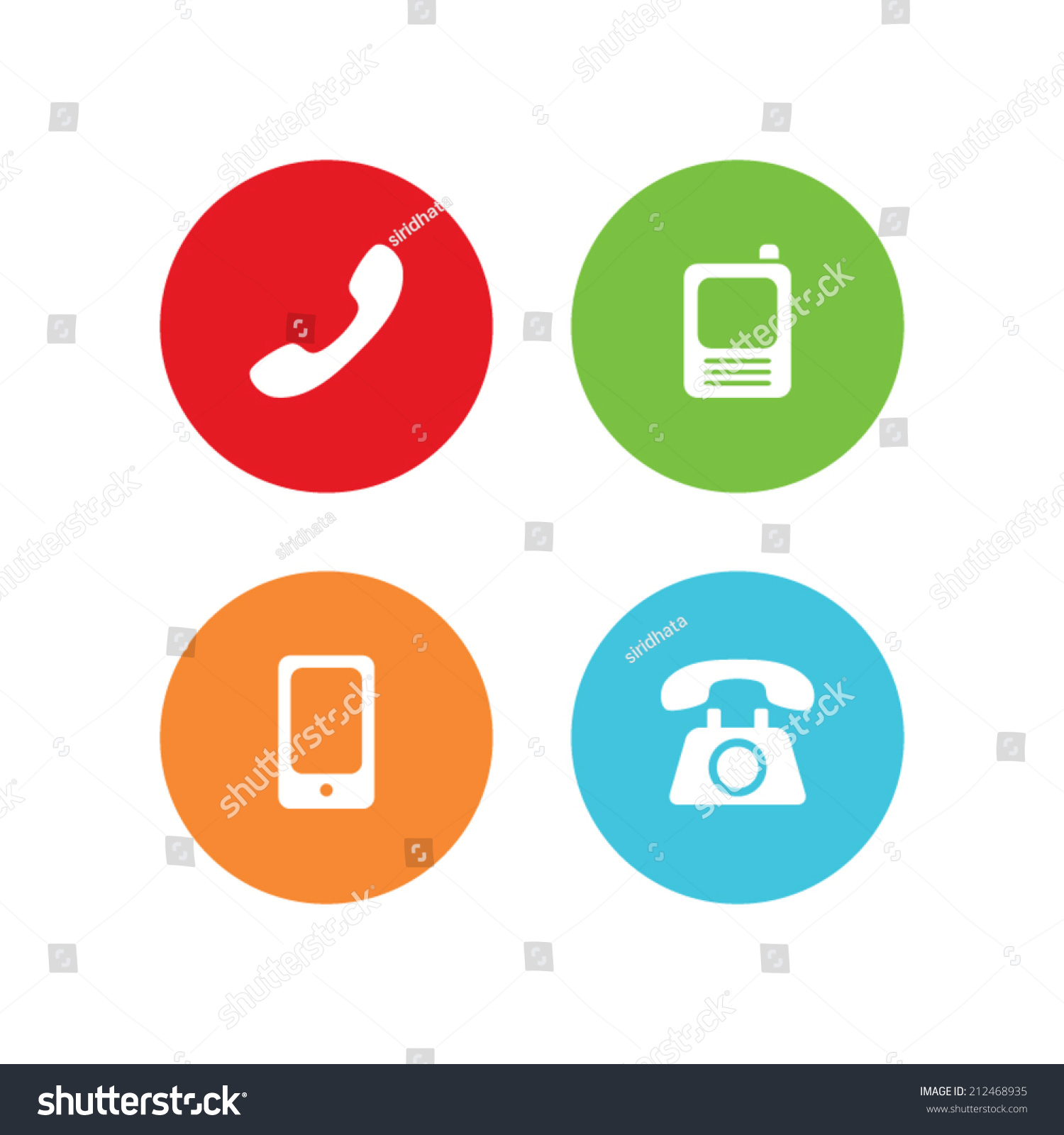 Phone Call Icons Stock Vector 212468935 - Shutterstock