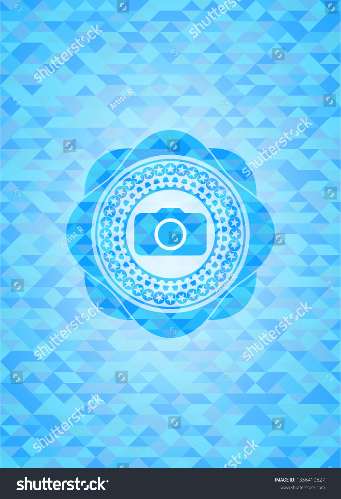 Photo Camera Icon Inside Sky Blue Stock Vector Royalty Free