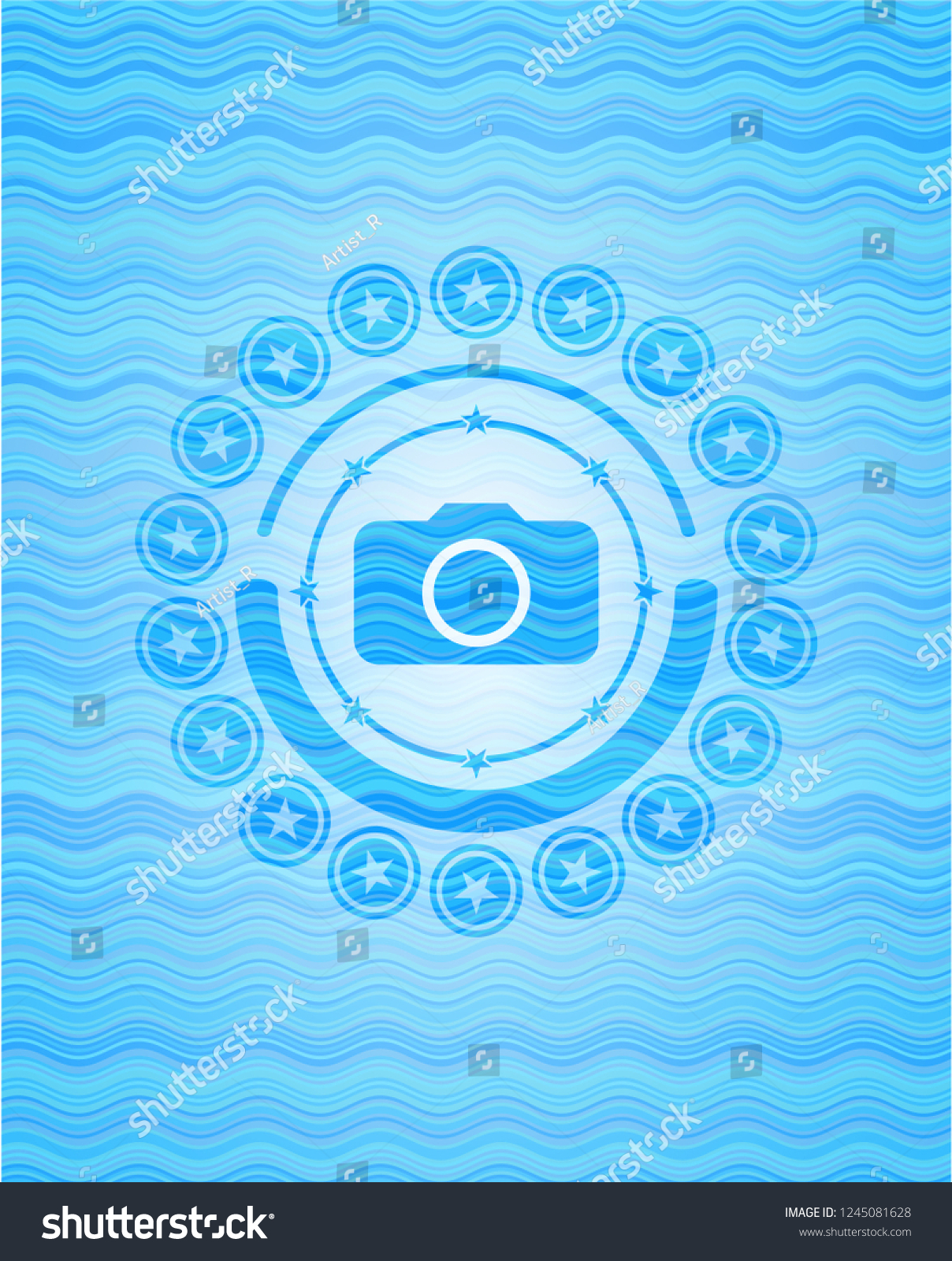 Photo Camera Icon Inside Sky Blue Stock Vector Royalty Free