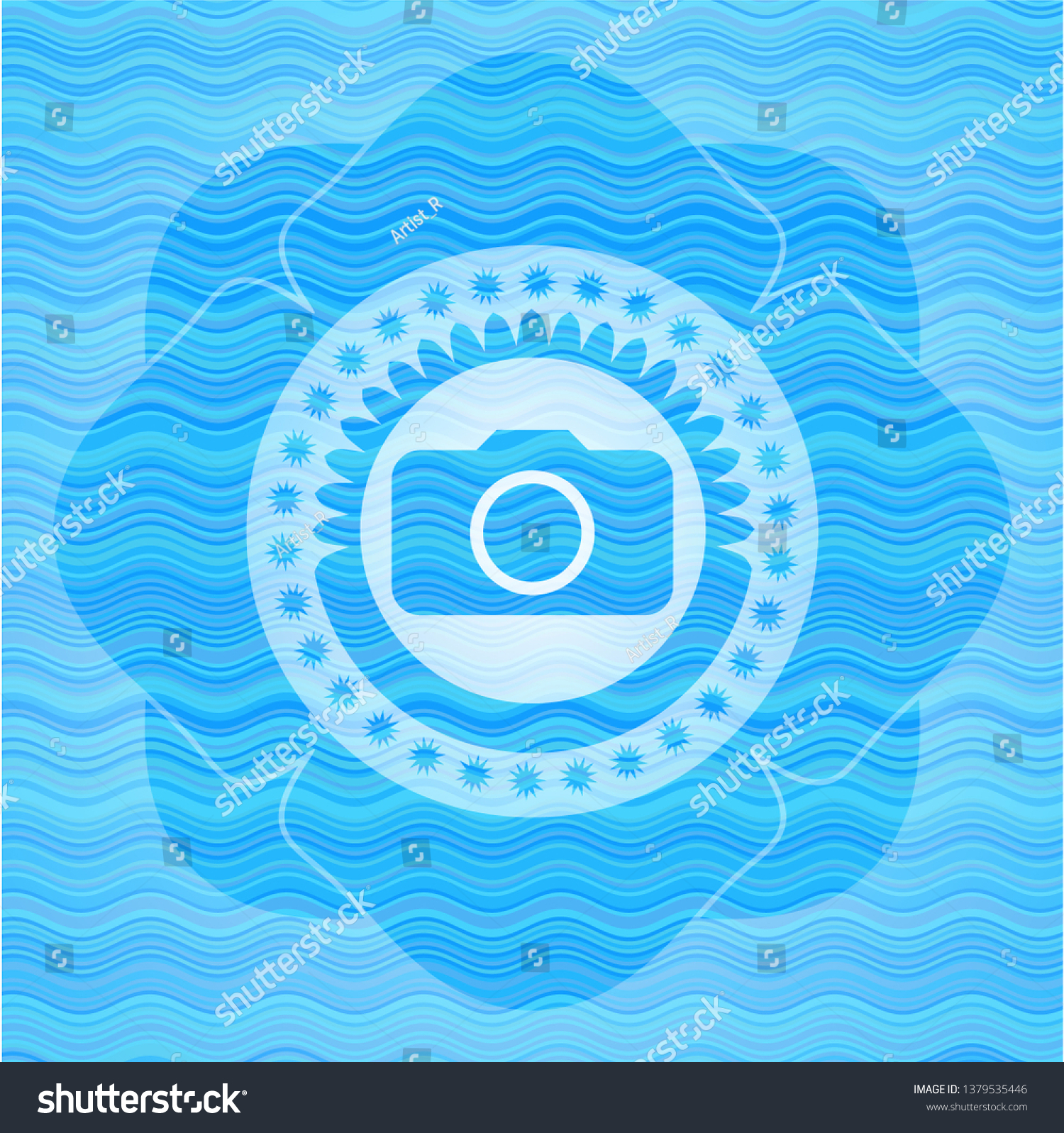 Photo Camera Icon Inside Sky Blue Stock Vector Royalty Free