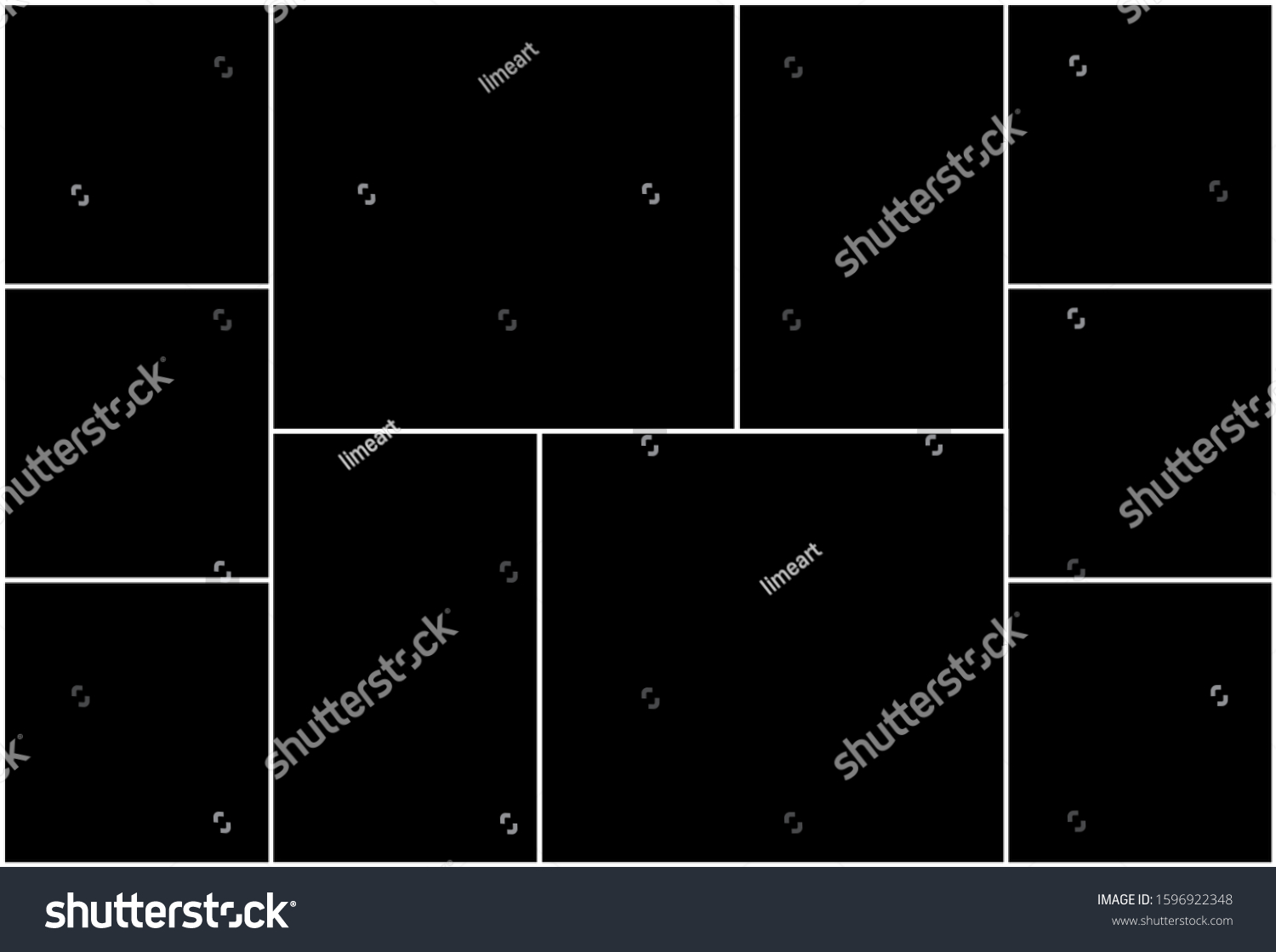 Photo Collage Template Consisting 10 Parts Stock Vector (Royalty Free ...