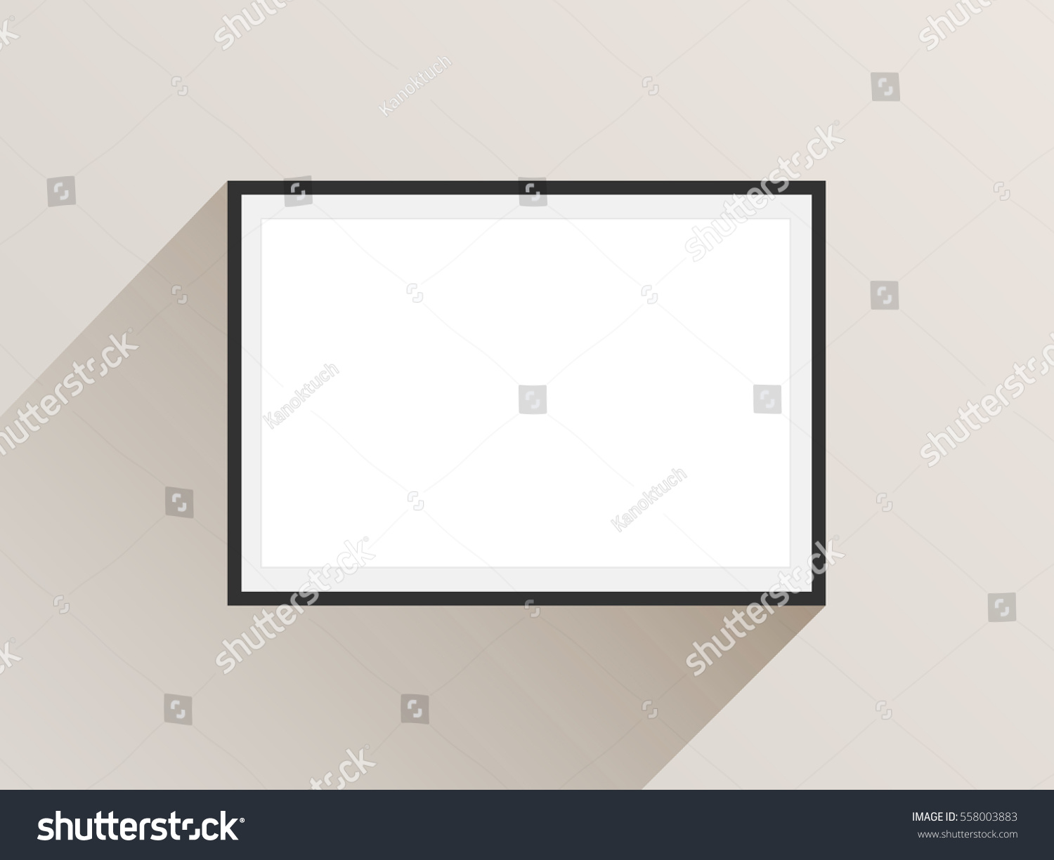 Photo Frame On Wall Long Shadow Stock Vector (Royalty Free) 558003883