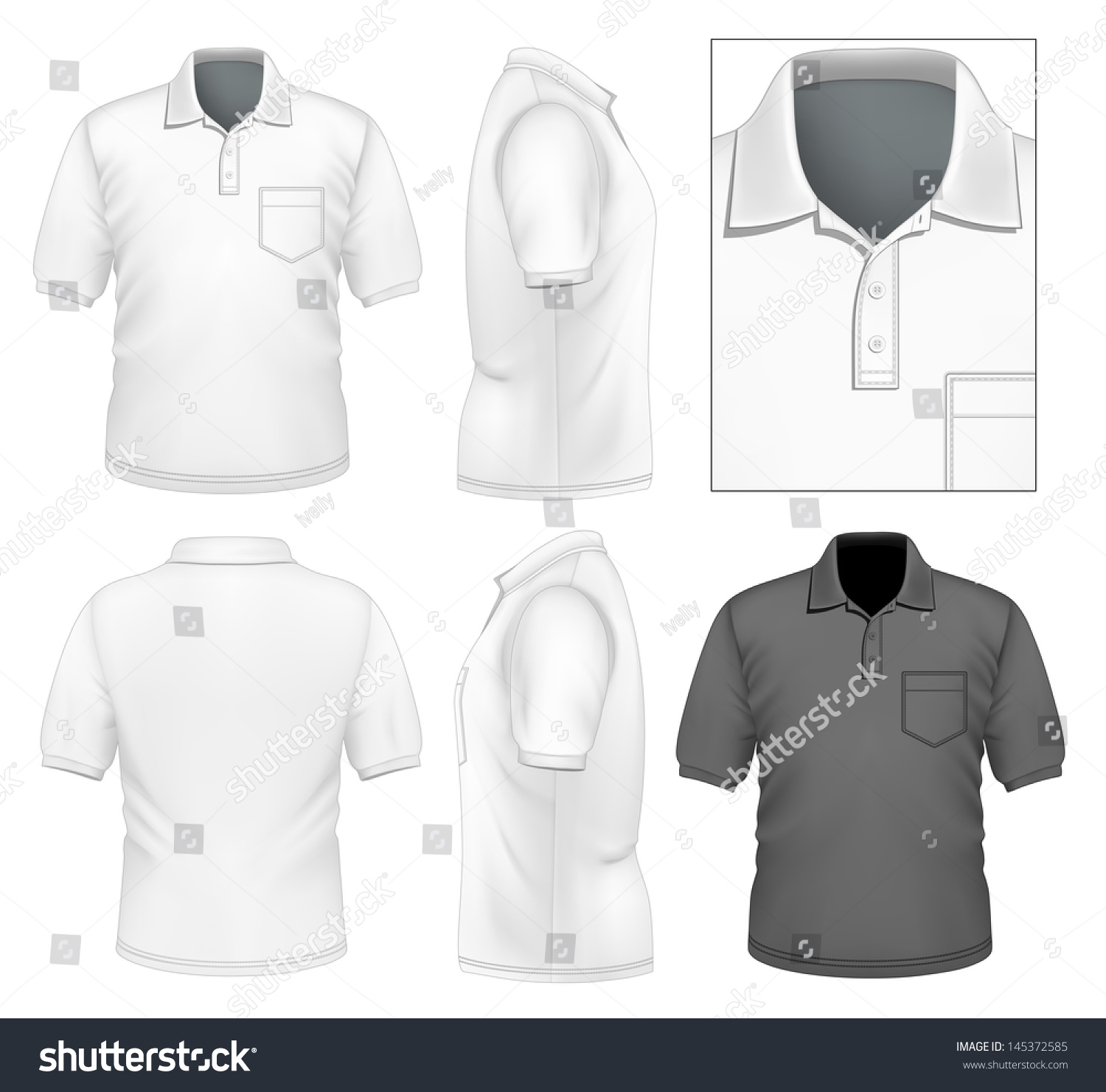 Photo-Realistic Vector Illustration. Men'S Polo-Shirt Design Template ...