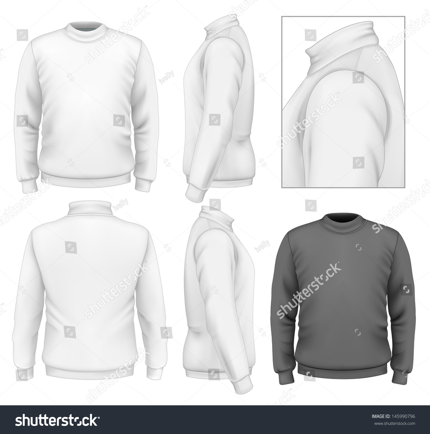Photorealistic Vector Illustration Mens Sweater Design Stock Vector 145990796 Shutterstock Sweater Design Template
