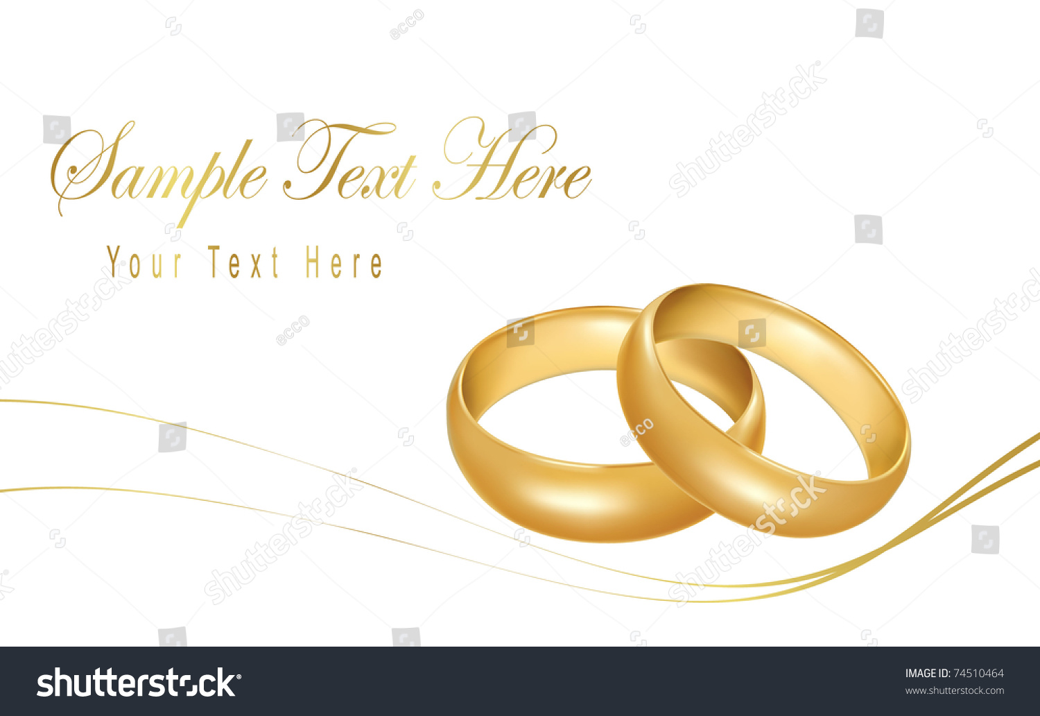 Photorealistic Vector Illustration Two Gold Wedding Stock Vector ...