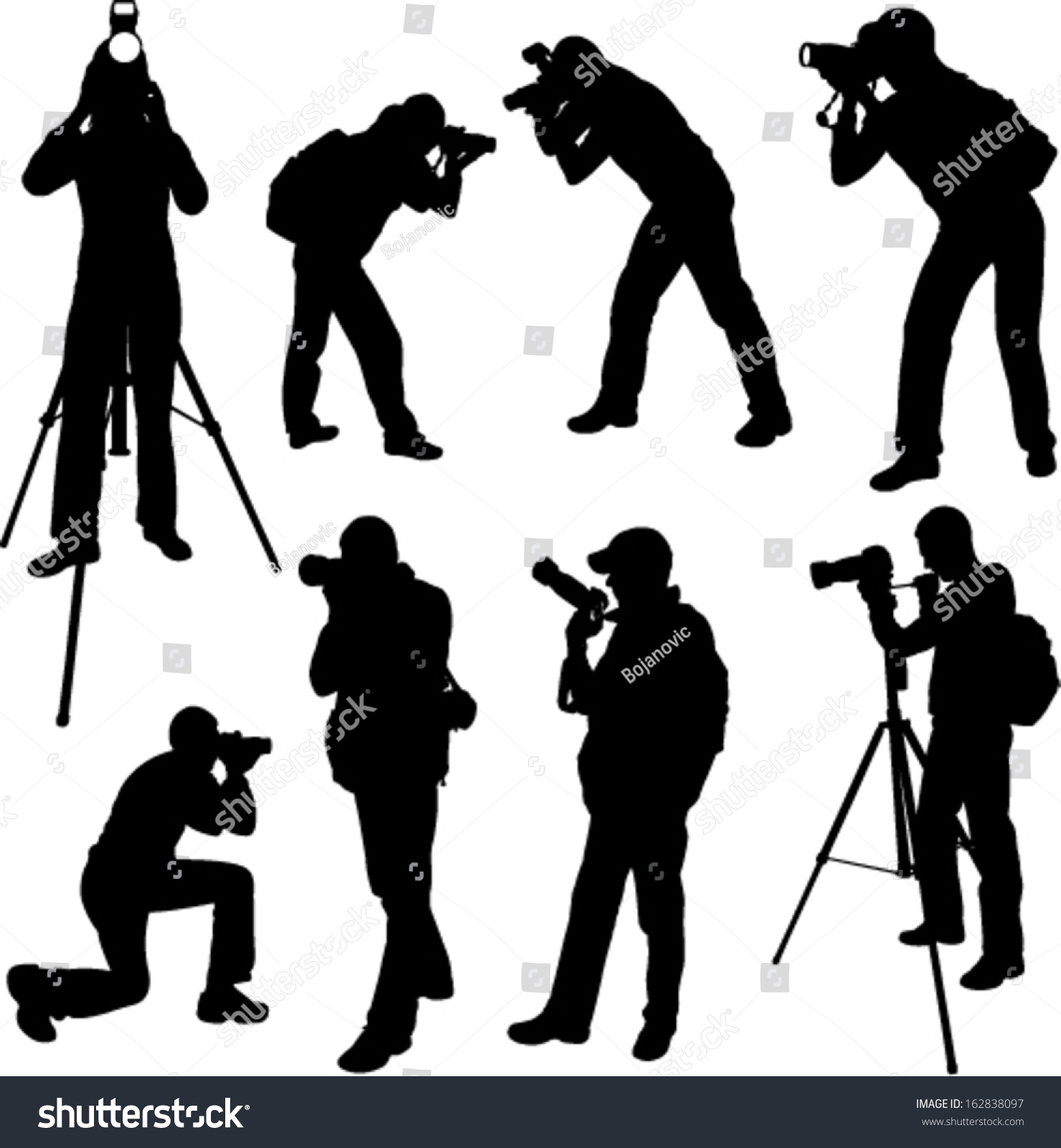 Photographer Silhouettes - Vector 3 - 162838097 : Shutterstock