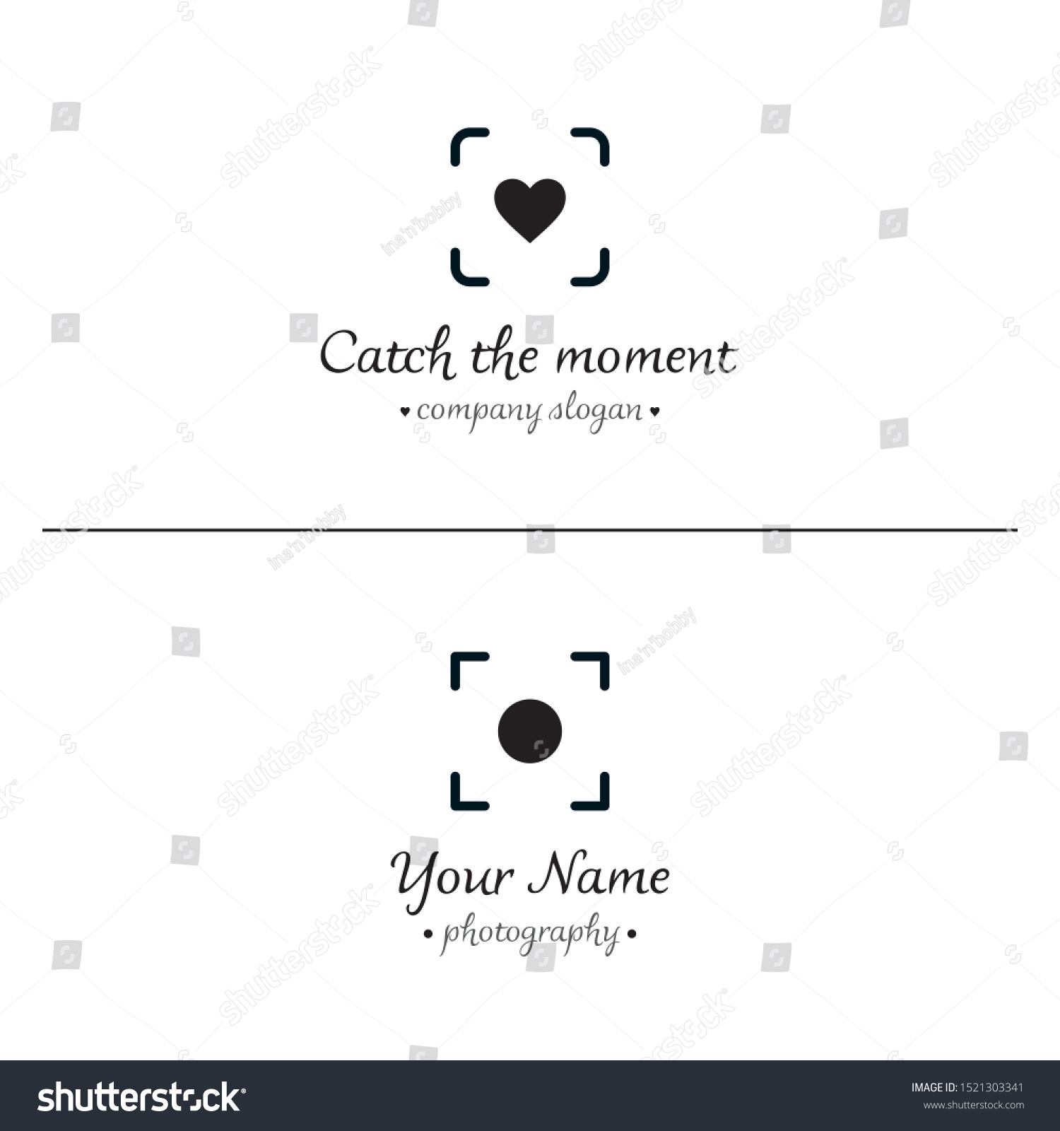 Photography Logo Template Catch The Moment Concept Focus Icon And Symbol Modern Flat Design